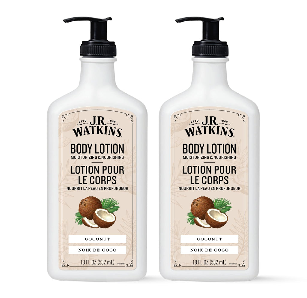 J.R. Watkins Daily Moisturizing Body Lotion Coconut – 18 oz, 2-Pack