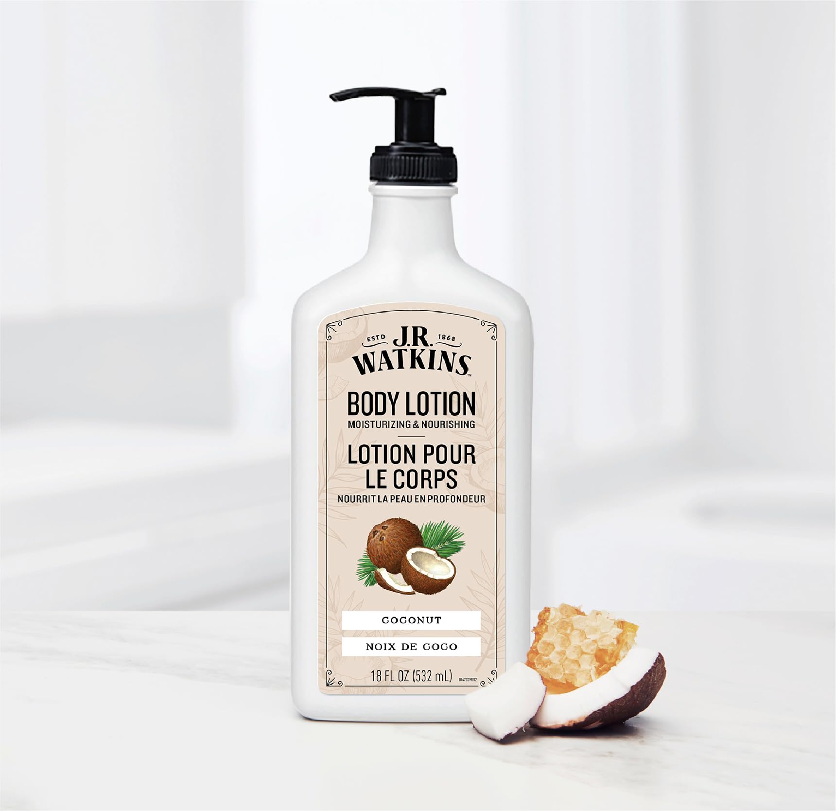 J.R. Watkins Daily Moisturizing Body Lotion Coconut – 18 oz, 2-Pack