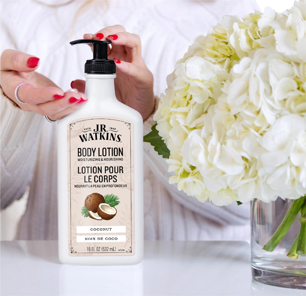 J.R. Watkins Daily Moisturizing Body Lotion Coconut – 18 oz, 2-Pack