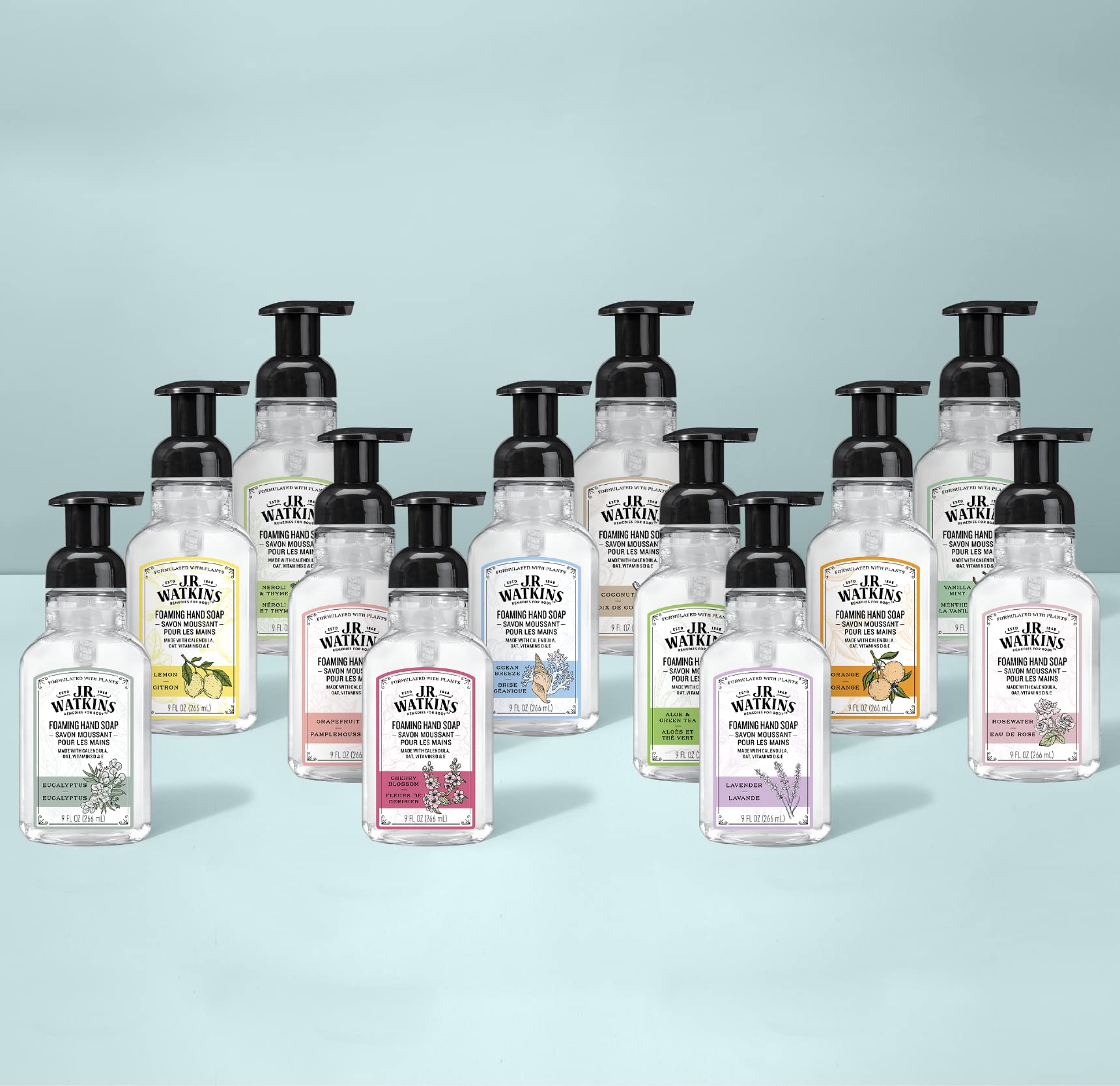 J.R. Watkins Foaming Hand Soap Pump – Grapefruit, Alcohol-Free, Cruelty-Free, USA Made, 9 fl oz (6 Pack)