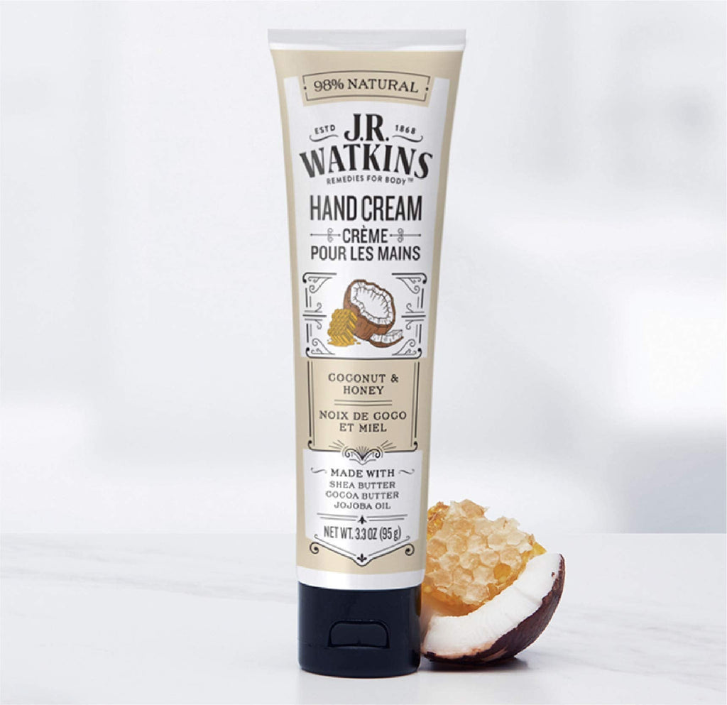 J.R. Watkins Hand Cream - Coconut (3.3 oz) Pack of 4 | Hydration, Made in USA