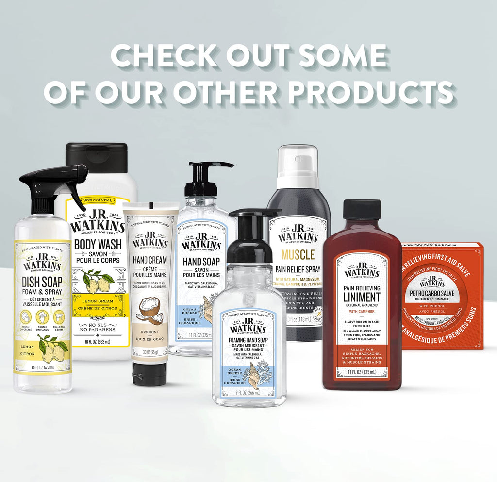 J.R. Watkins Lemon Hand Soap Refill Pouch — 34 oz, USA Made, Cruelty Free, 6 Pack