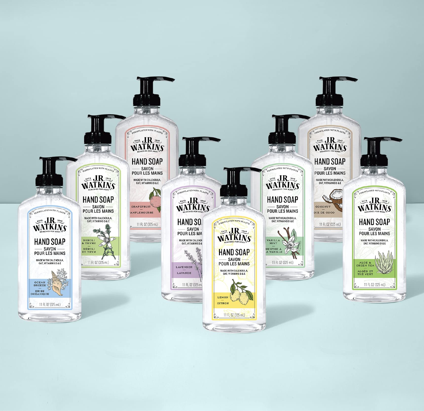 J.R. Watkins Ocean Breeze Gel Hand Soap Refill Pouch – 2 Pack, 34 fl oz, USA Made