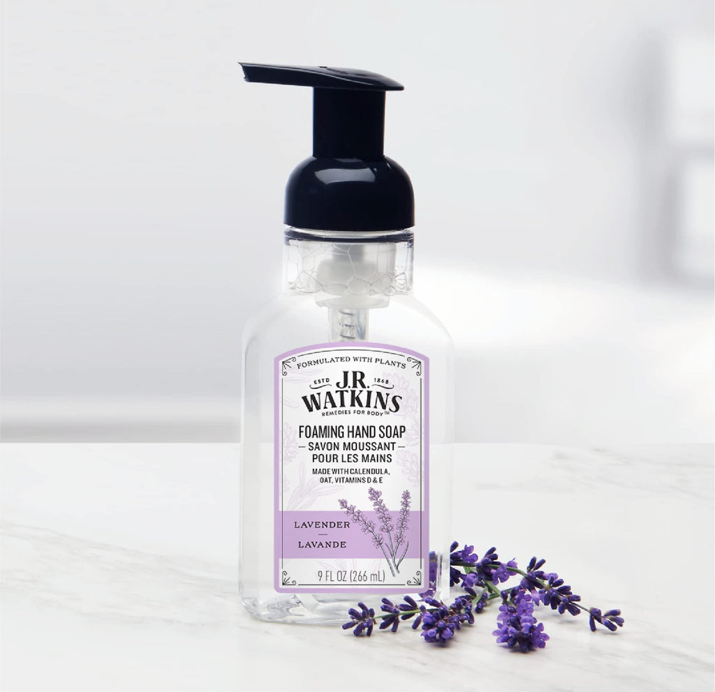 J.R. Watkins Lavender Foaming Hand Soap — 3 Pack, 9 oz, Alcohol-Free, Cruelty-Free, USA Made