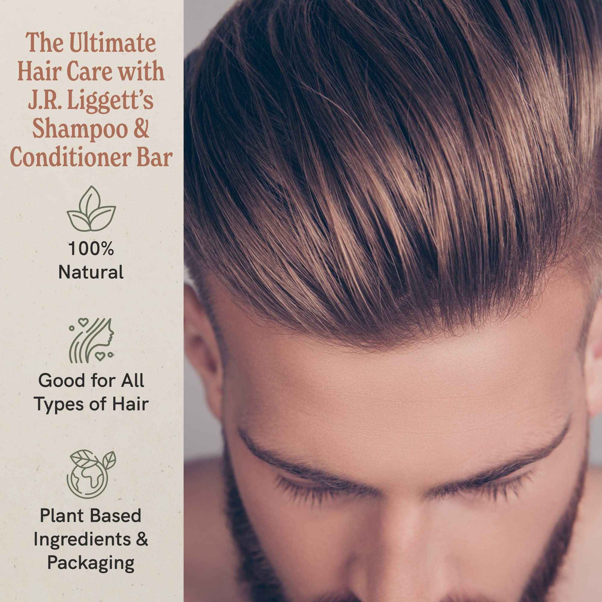 J.R.LIGGETT'S Original Formula Shampoo Bar & Conditioner Bar - 2-Pack (Plant-Based, Sulfate-Free)