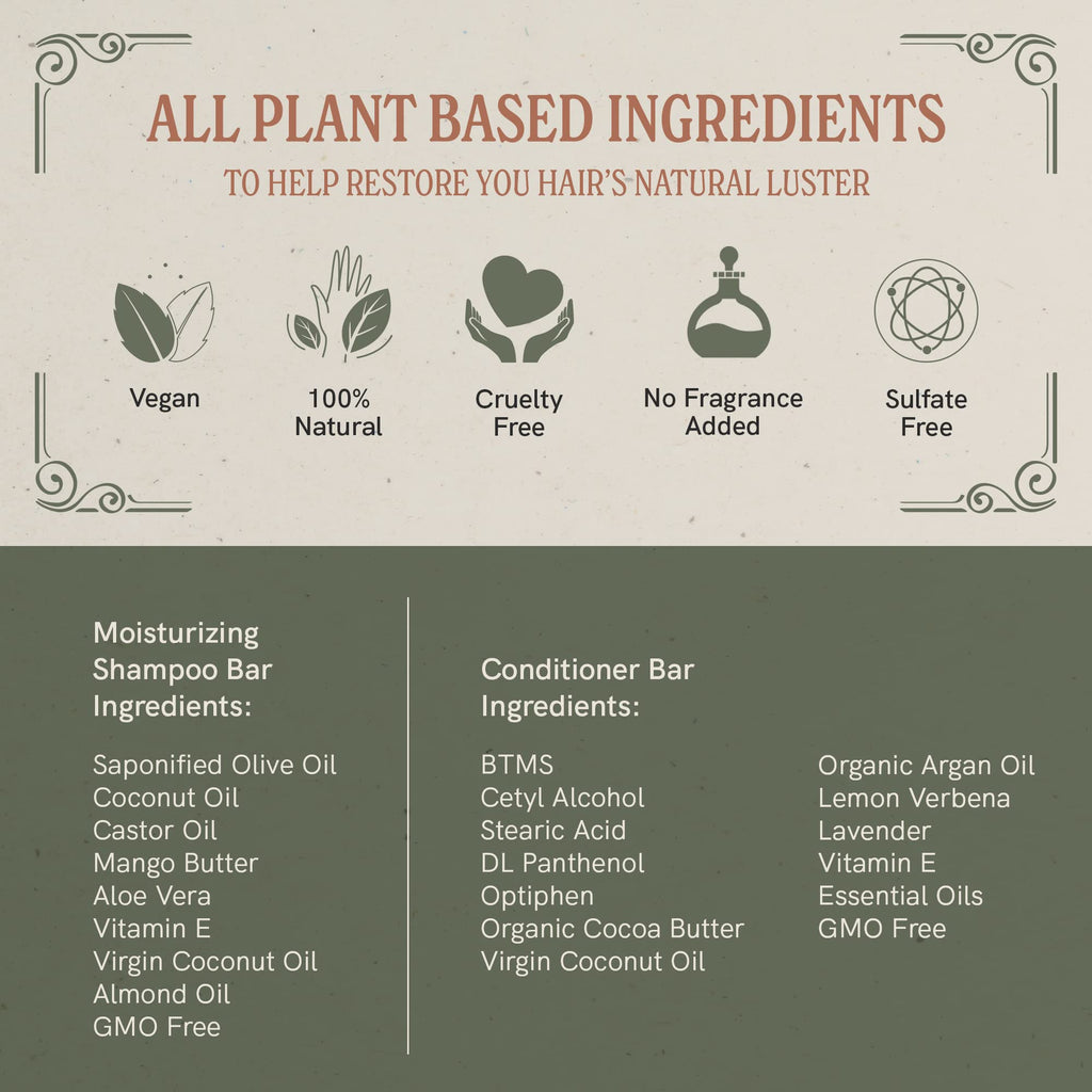 J.R.LIGGETT'S Shampoo & Conditioner Bar Set – 3 Pack | All-Natural, Plant-Based Hair Care