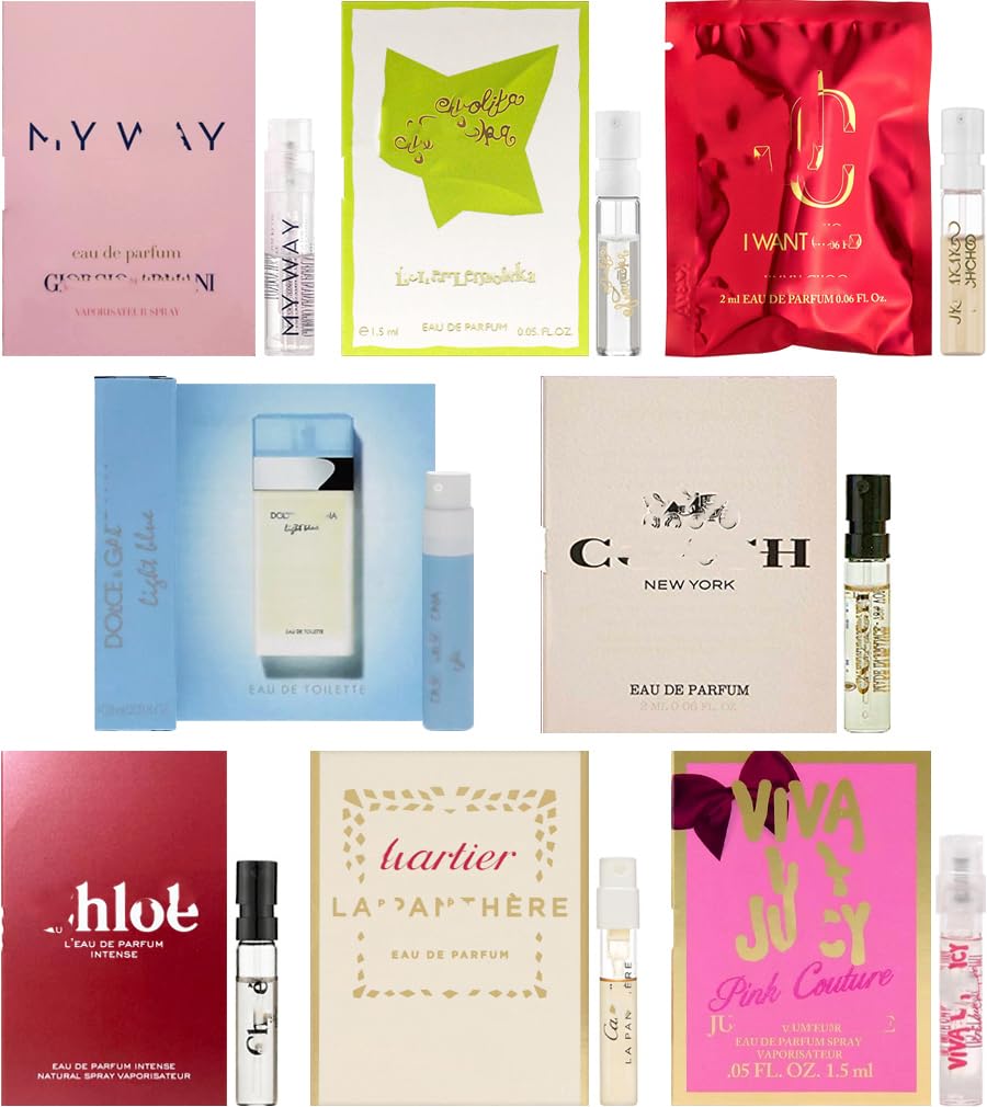 JRoBeauty Perfume Sampler Set for Women — 8 Designer Fragrance Vials
