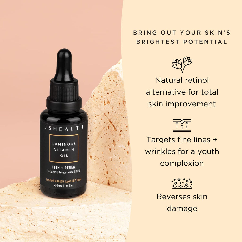 JSHealth Hydrating Face Oil with Rose Oil & Vitamin E – For Dry Skin