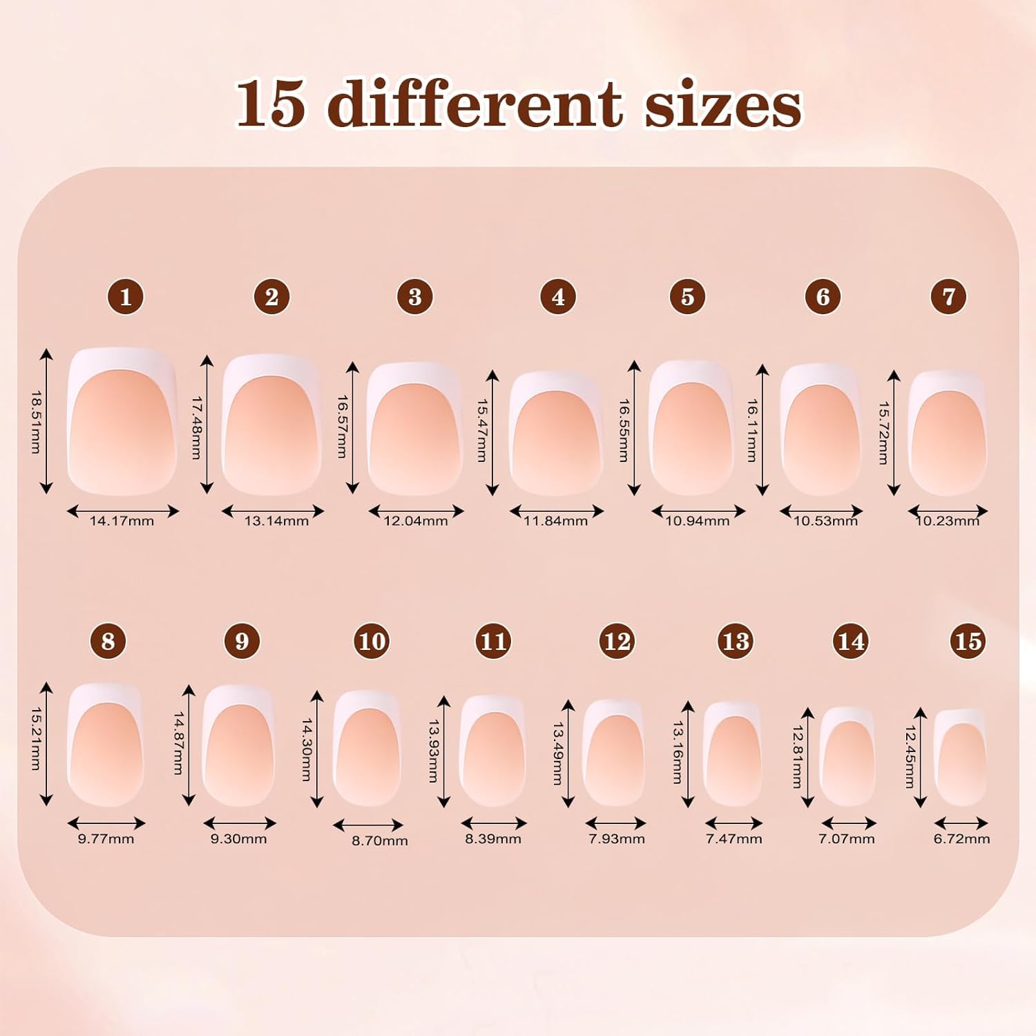 Jsiallye French Tip Press-On Nails – 6 Pack, 180 Pcs Short Square Gel Nail Tips (No File Needed)