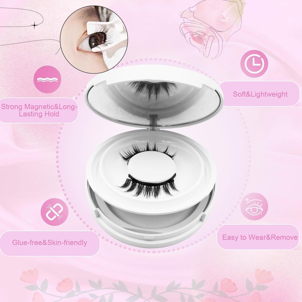 Hunnyfit Magnetic Lashes by Jsqianfei – Reusable Magnetic Eyelashes with Applicator (No Glue Needed)