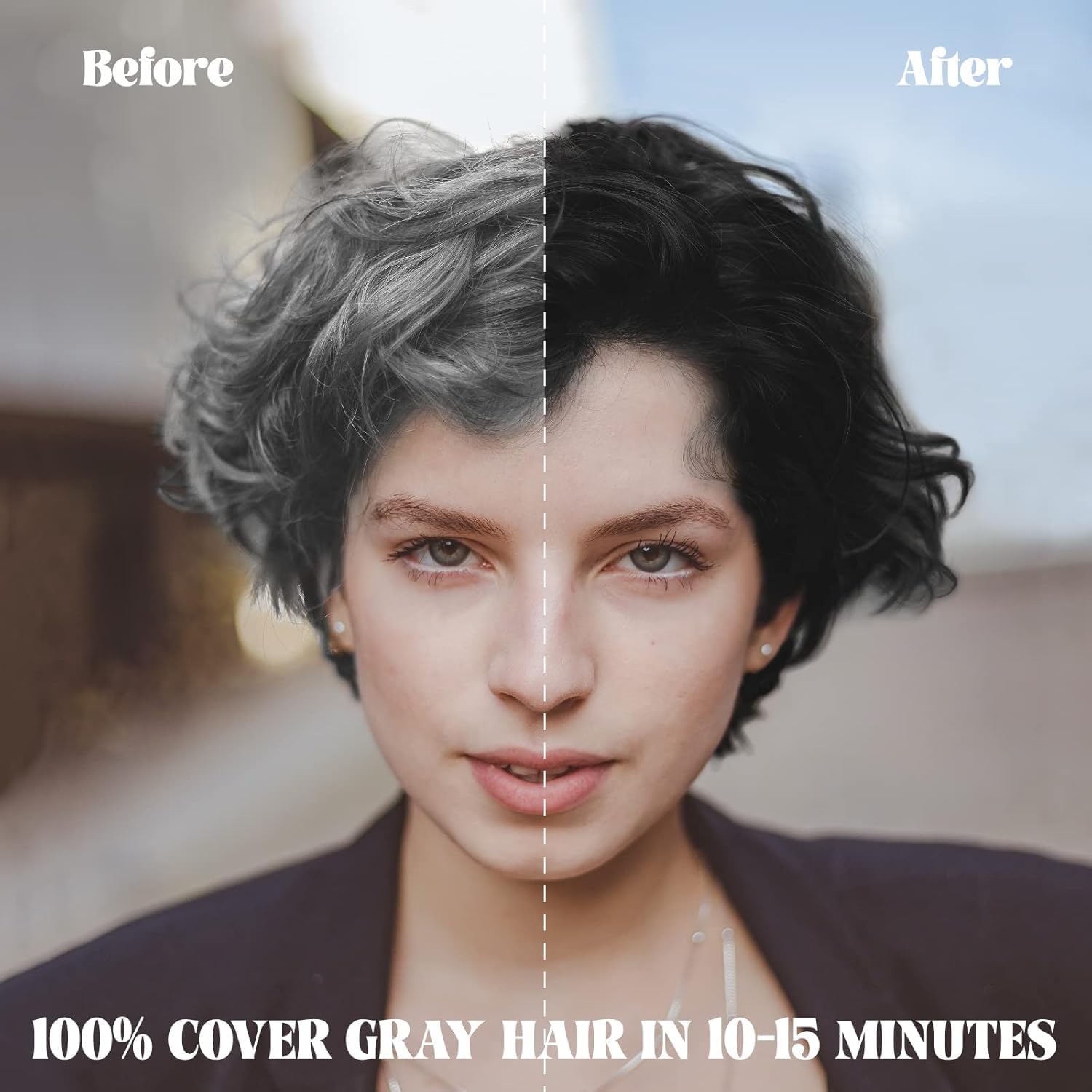 JUANCHI Gray Hair Coverage Shampoo | 3-in-1 Herbal Formula for Women & Men, 500ml