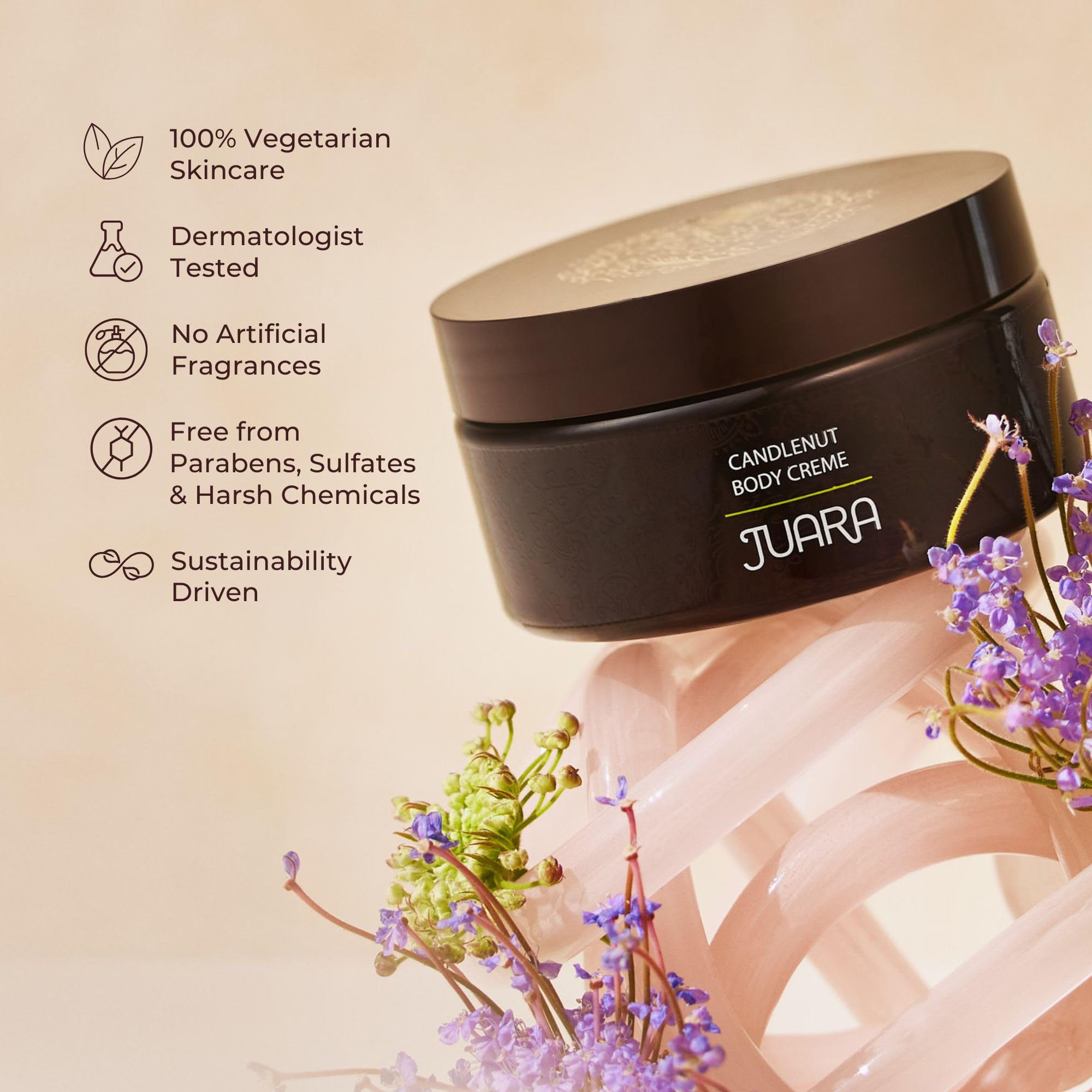 Juara Candlenut Body Creme | Rich Moisturizing Lotion for Dry Skin | 2-Pack 7.5 oz