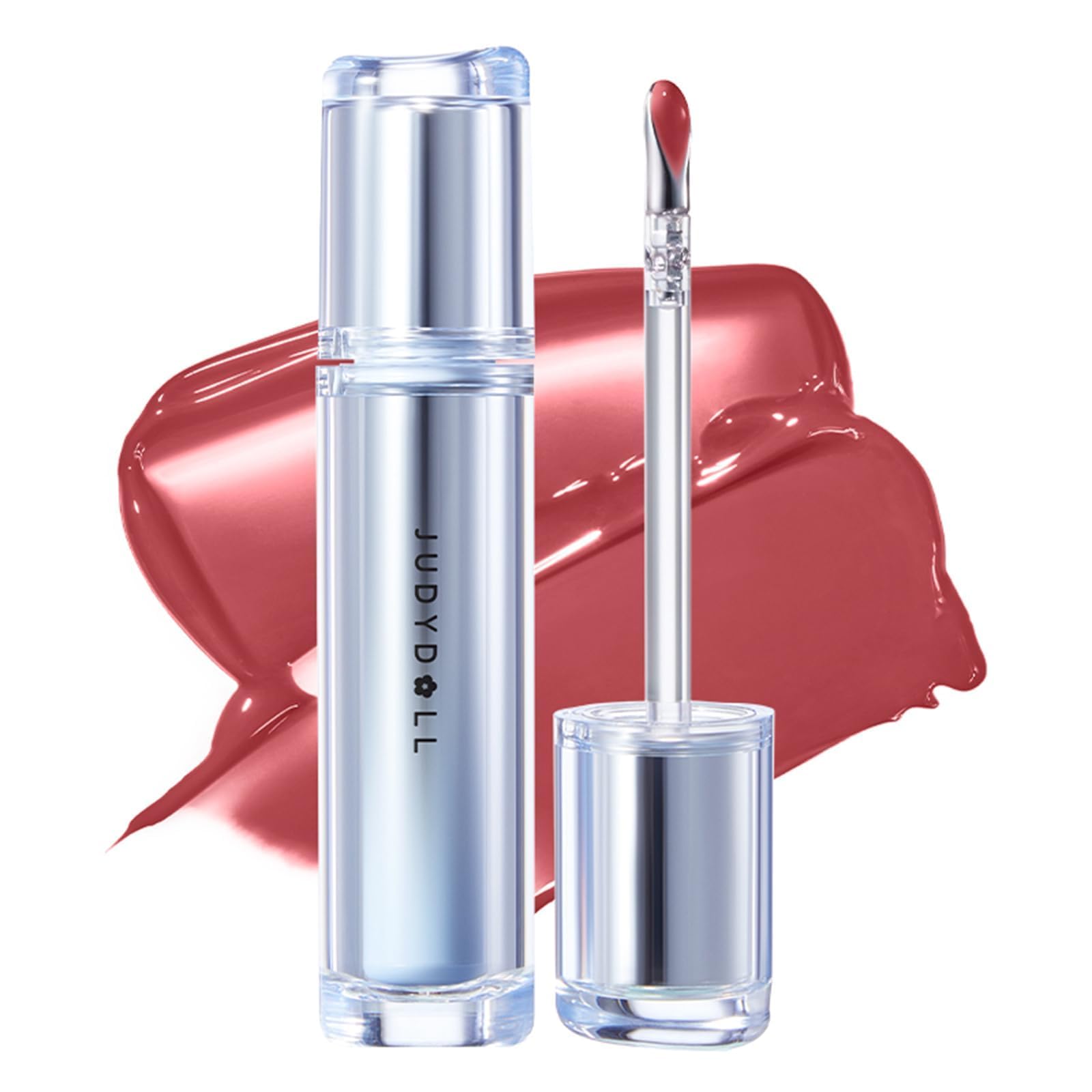 JUDYDOLL Ice Watery Lip Gloss #10 Juiced Berry – Non-Sticky, Long-Lasting Lip Color with Hyaluronic Acid & Collagen