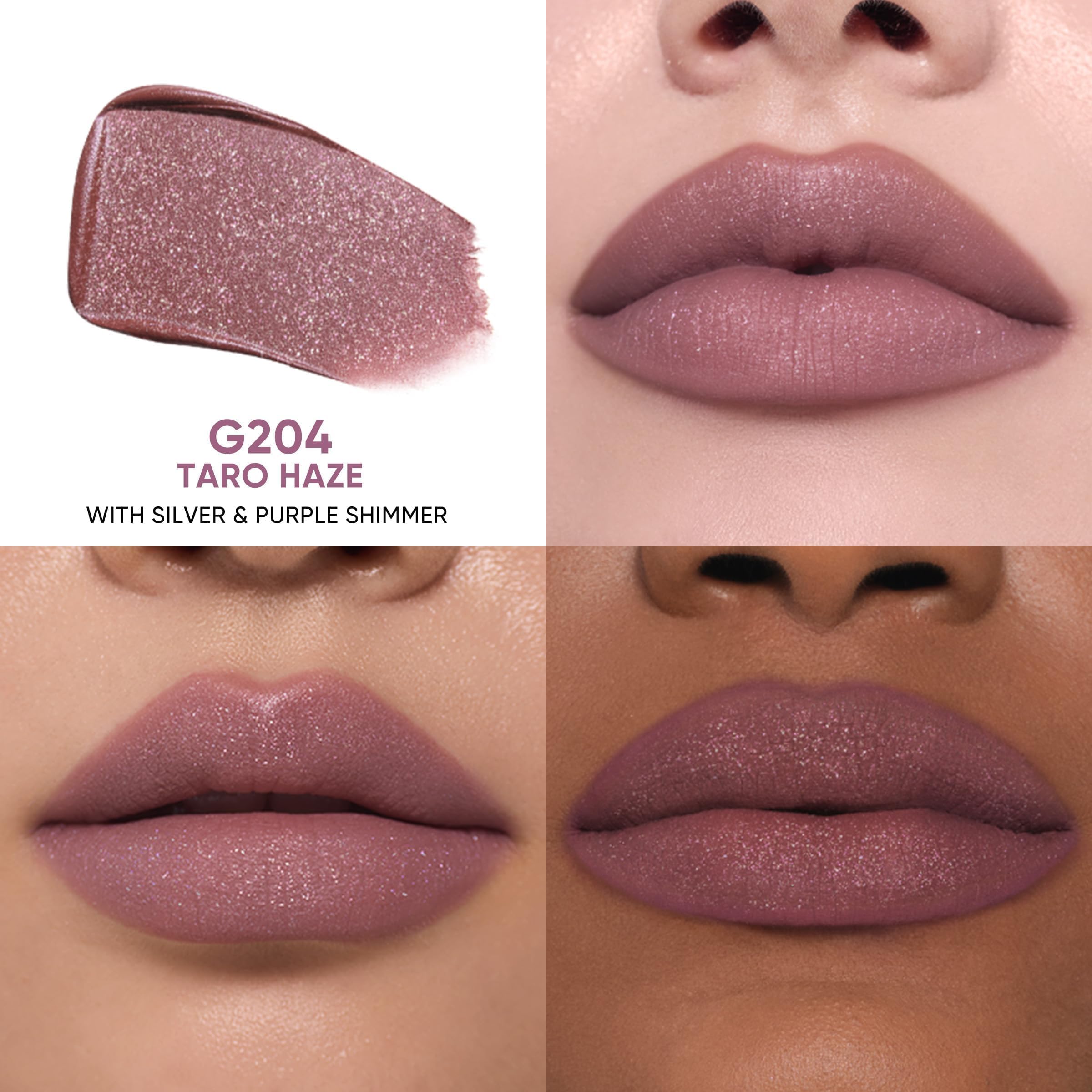 JUDYDOLL Cushion Matte Lip Cream – Hydrating Matte Lipstick with Tripeptide & Squalane (G204 Taro Haze)