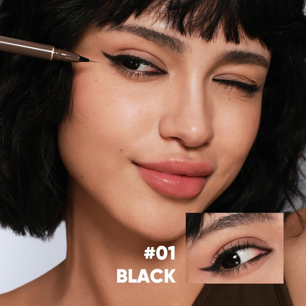JUDYDOLL Ultra-Fine Liquid Eyeliner – Precision Tip, Waterproof, Quick-Dry #01 Black