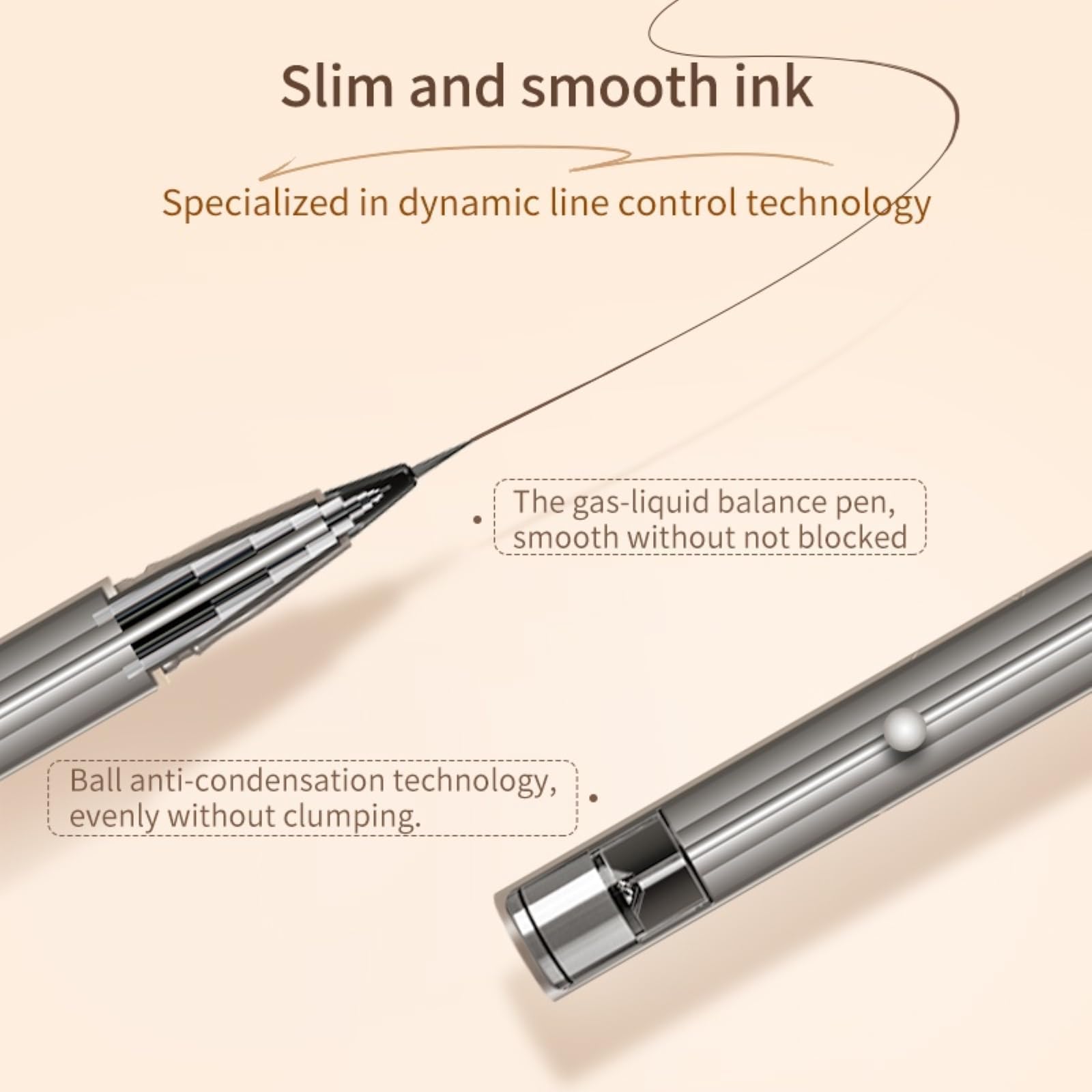 JUDYDOLL Ultra-Fine Liquid Eyeliner – Precision Tip, Waterproof, 8H Wear (#02 Deep Brown)