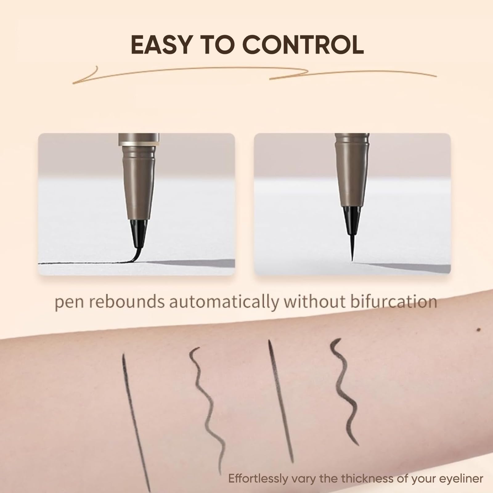 JUDYDOLL Ultra-Fine Liquid Eyeliner – Precision Tip, Waterproof, 8H Wear (#02 Deep Brown)