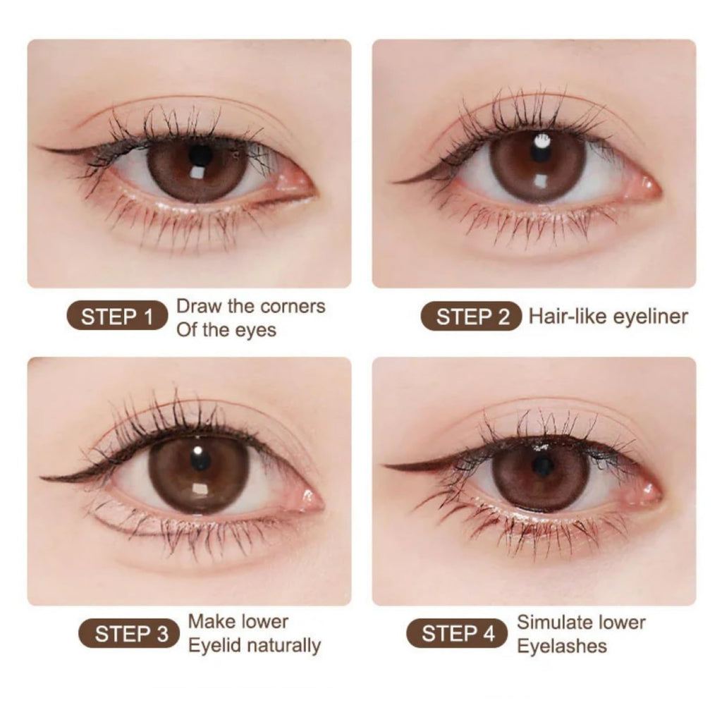 JUDYDOLL Ultra-Fine Liquid Eyeliner – Precision Tip, Waterproof, 8H Wear (#02 Deep Brown)