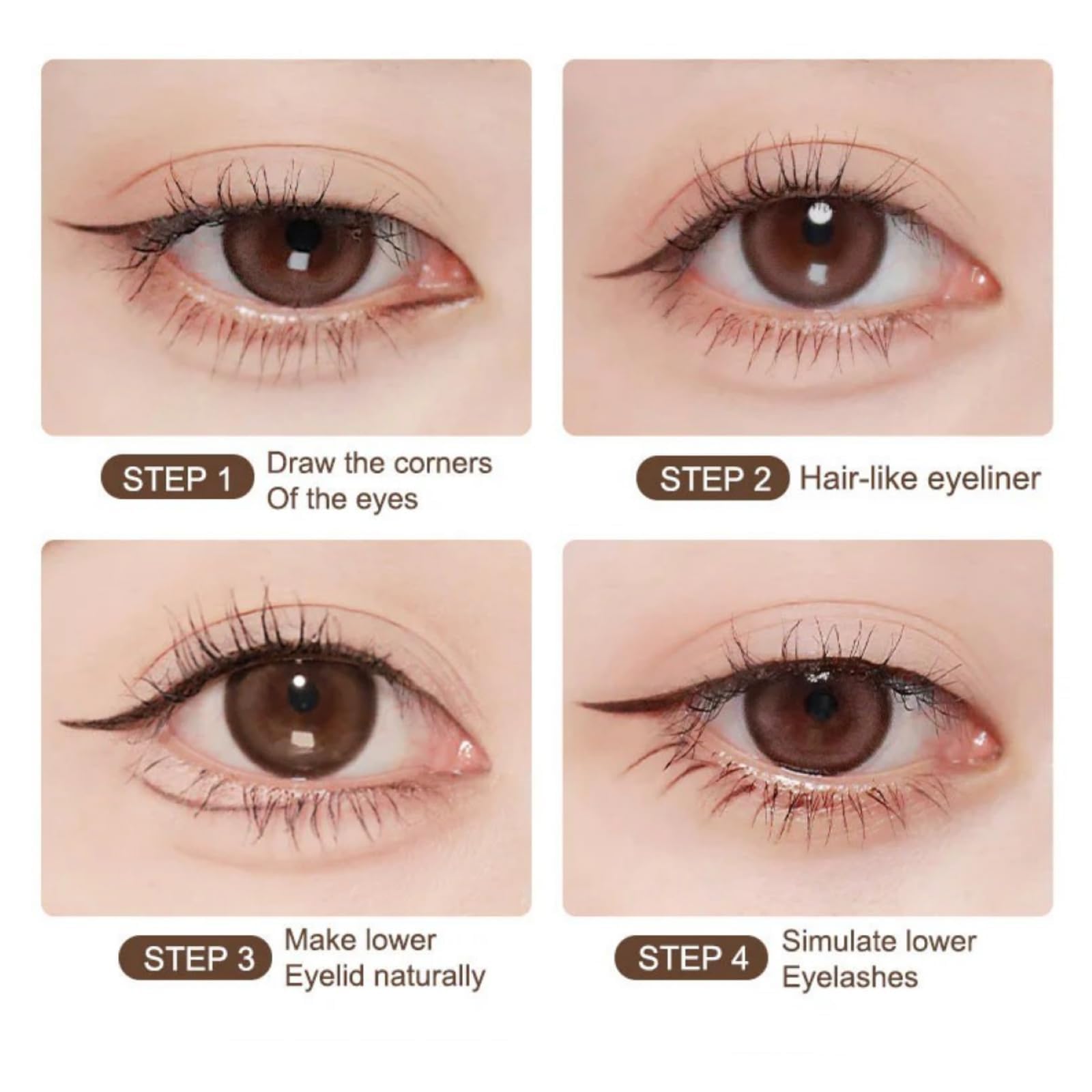 JUDYDOLL Ultra-Fine Liquid Eyeliner – Precision Tip, Waterproof, 8H Wear (#02 Deep Brown)