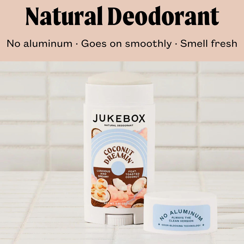 JUKEBOX Coconut Dreamin' Natural Deodorant for Women – Aluminum-Free, No Baking Soda, 2.65oz (2-Pack)