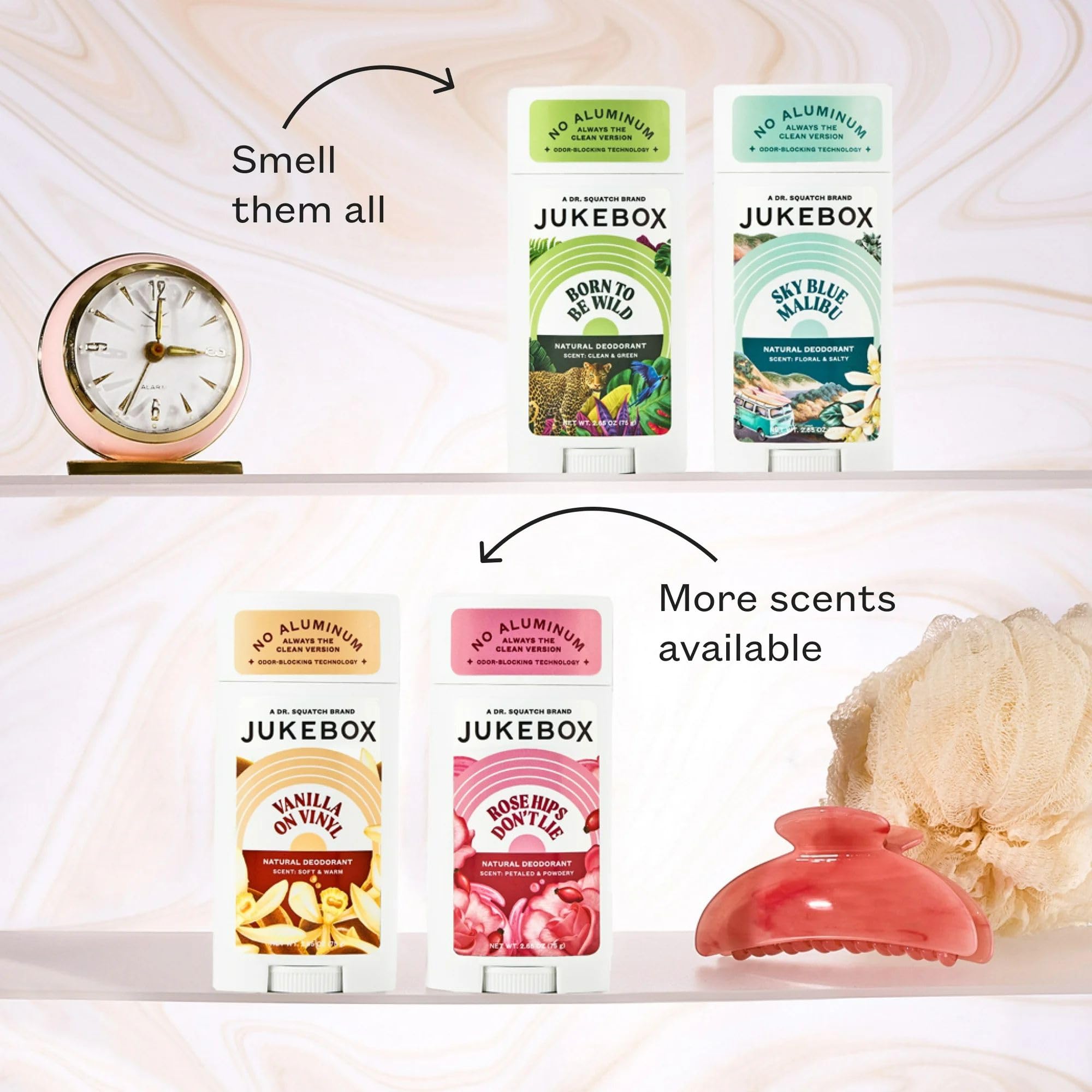 JUKEBOX Natural Deodorant for Women – Born to Be Wild Scent, Aluminum-Free, No Baking Soda, 2.65oz, 3 Pack