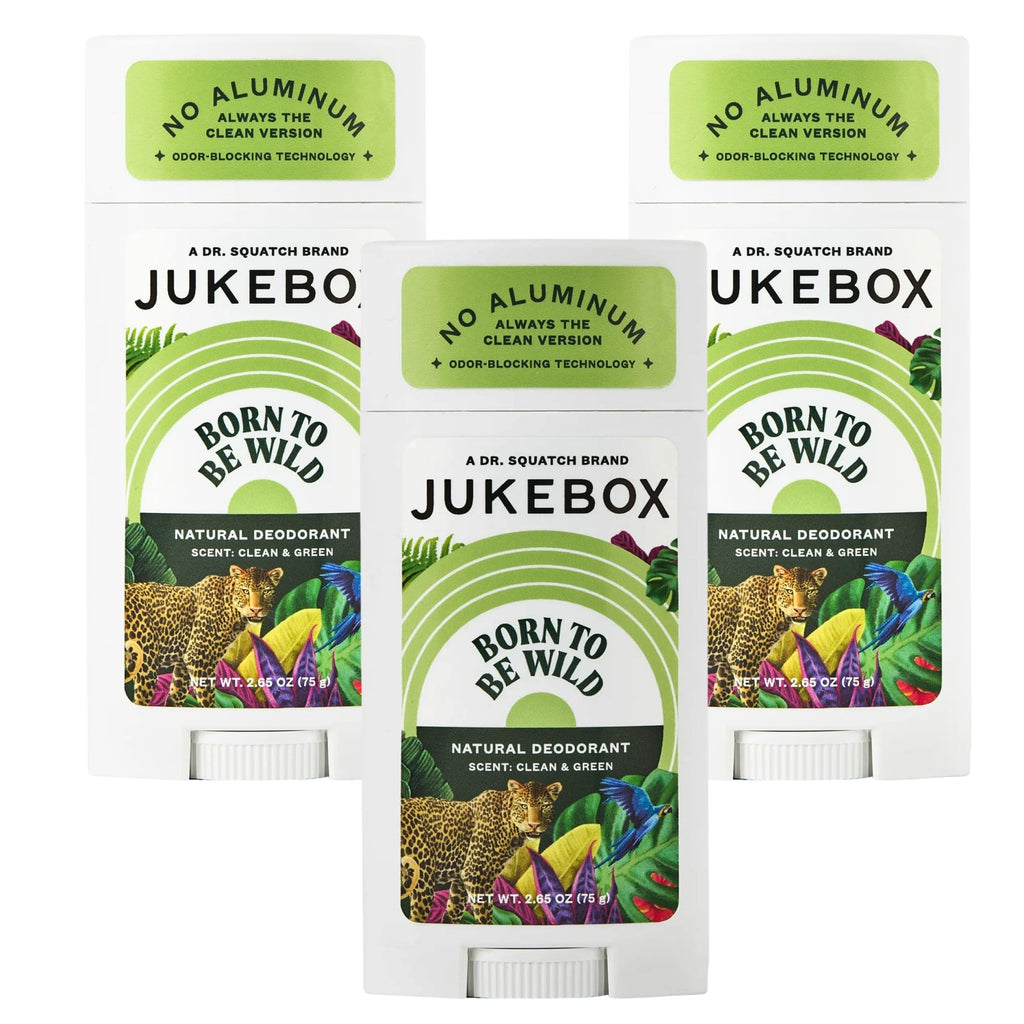 JUKEBOX Natural Deodorant for Women – Born to Be Wild Scent, Aluminum-Free, No Baking Soda, 2.65oz, 3 Pack