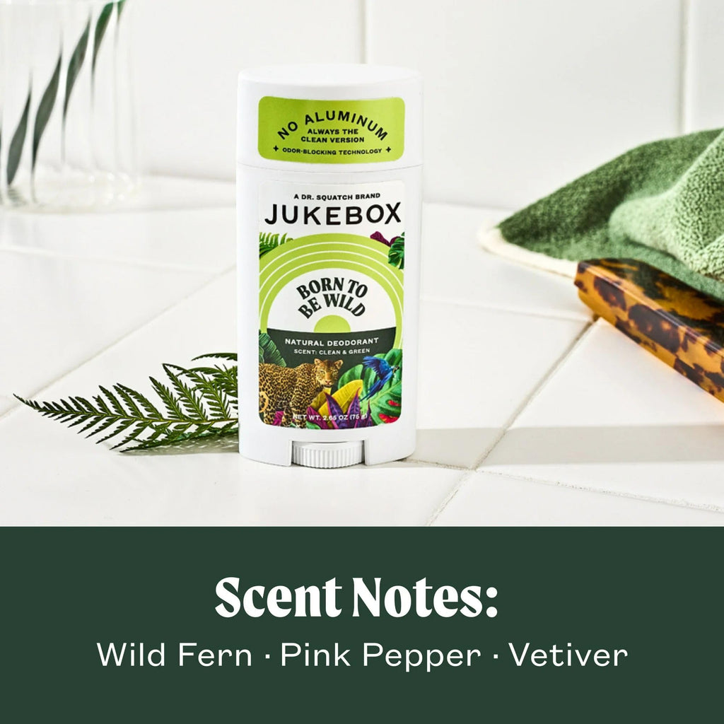 JUKEBOX Natural Deodorant for Women – Born to Be Wild Scent, Aluminum-Free, No Baking Soda, 2.65oz, 3 Pack
