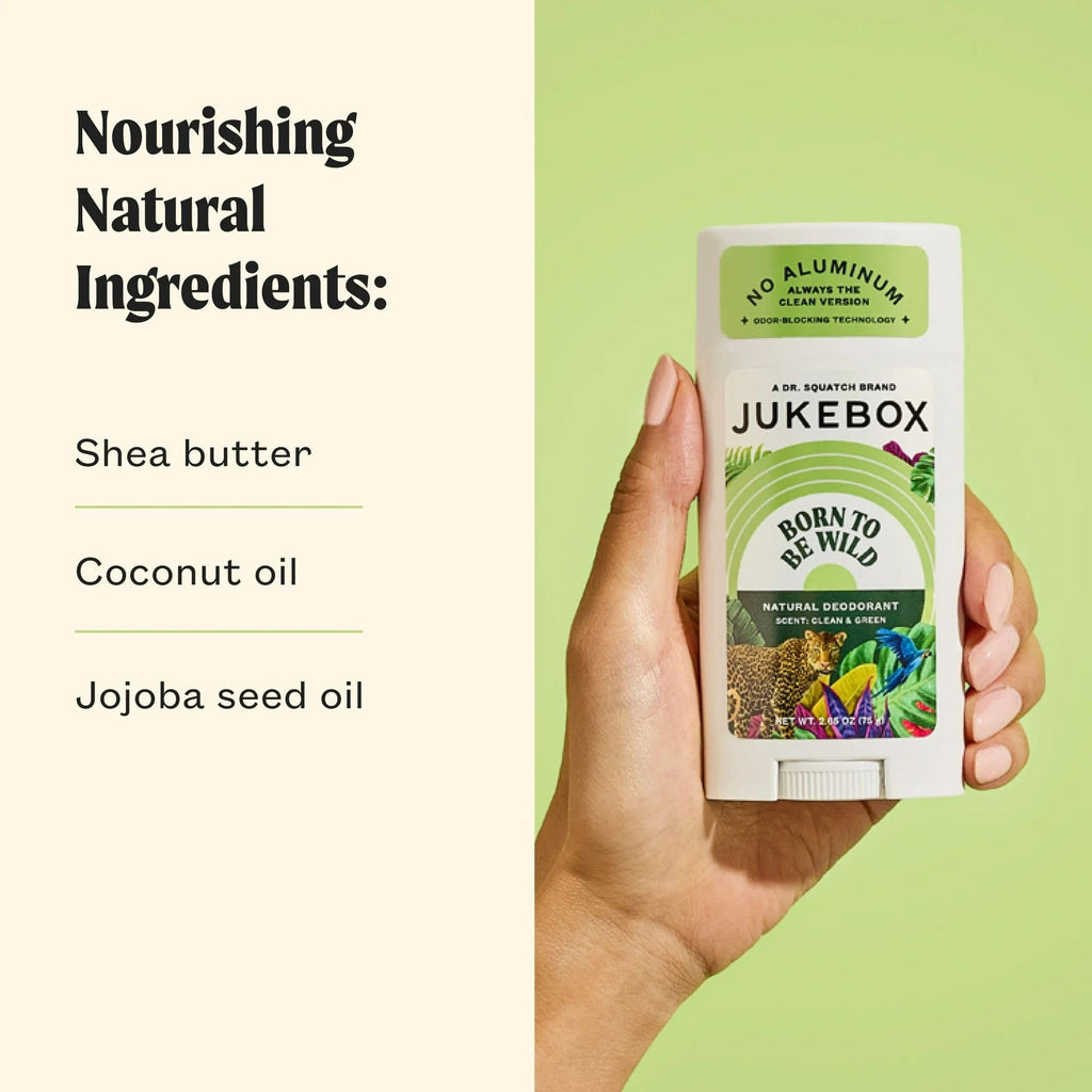 JUKEBOX Natural Deodorant for Women – Born to Be Wild Scent, Aluminum-Free, No Baking Soda, 2.65oz, 3 Pack