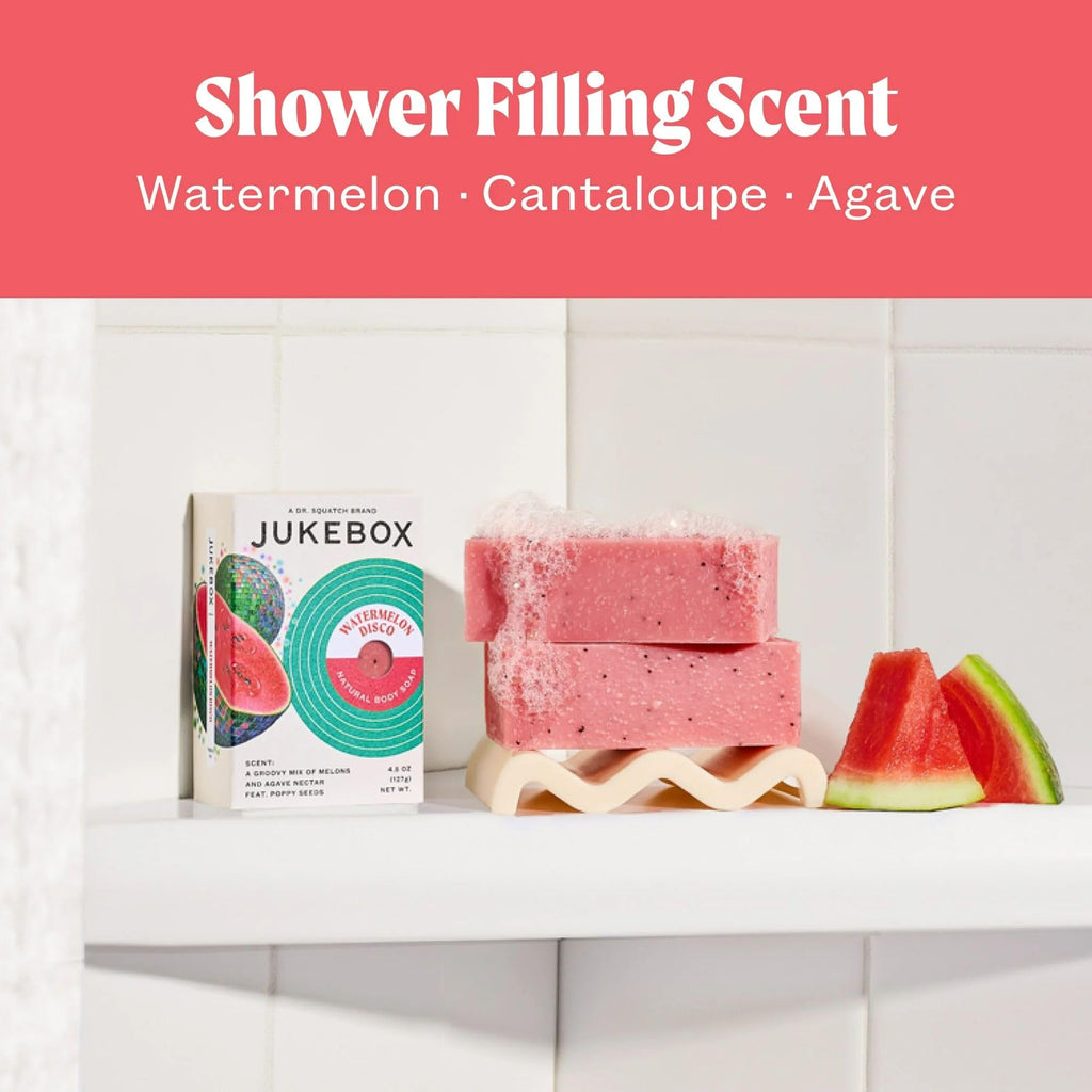 JUKEBOX Watermelon Disco Soap – Natural Cold-Process Bar, Heavy Scrub, 4.5oz (3 Pack)