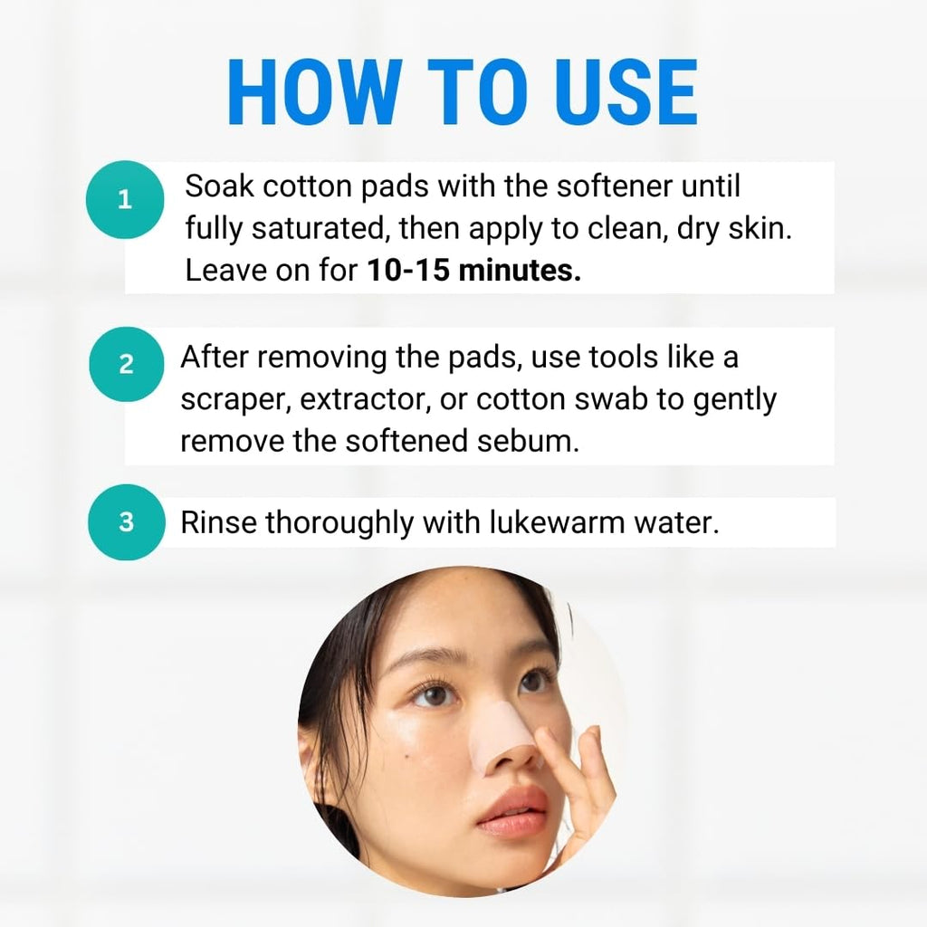 JUMISO Blackhead Melting Softener Kit – Succinic Acid & PHA Pore Solution (150ml, 40 Pads, 10 Swabs)