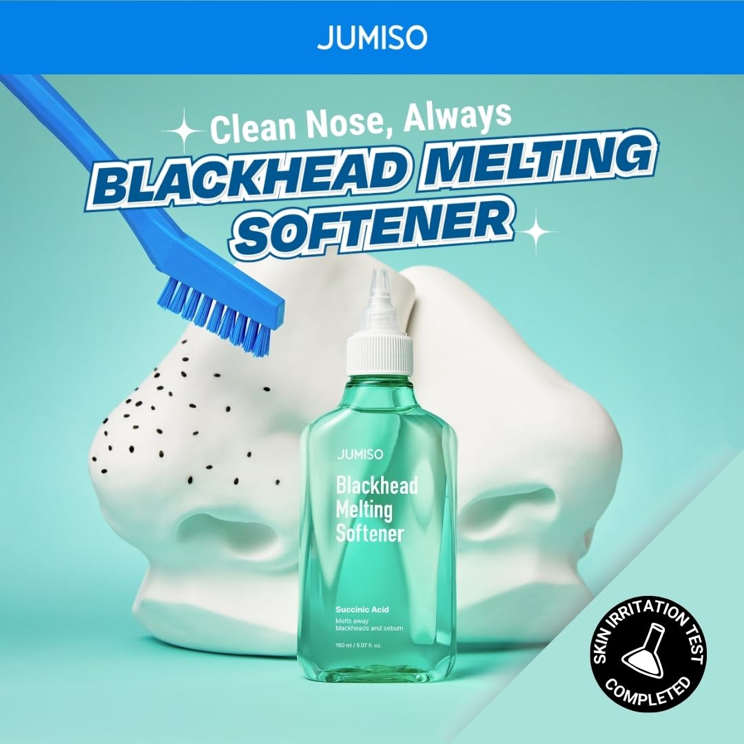 JUMISO Blackhead Melting Softener Kit – Succinic Acid & PHA Pore Solution (150ml, 40 Pads, 10 Swabs)