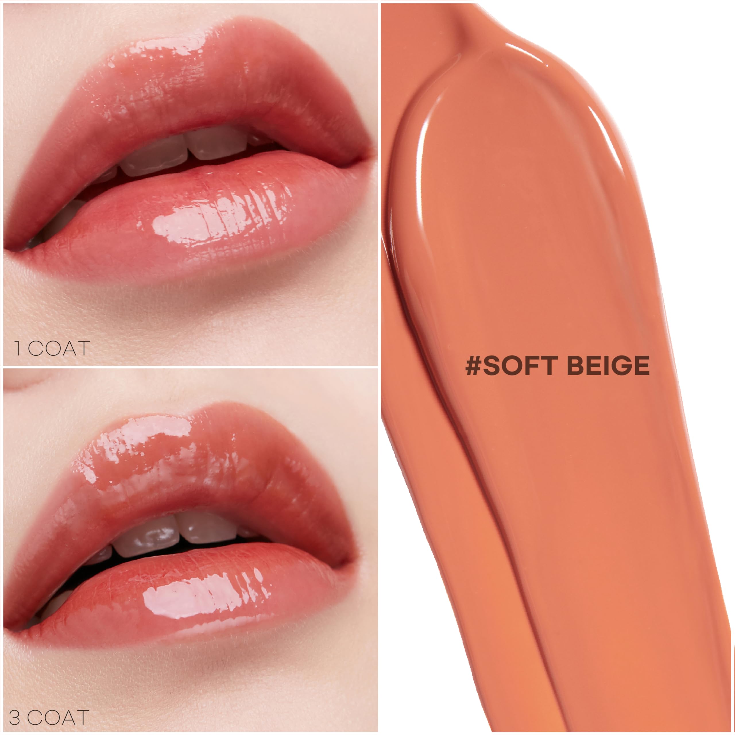 JUNG SAEM MOOL Lip-PRESSION Glow Lasting Tint – Hydrating Glassy Lip Stain in Soft Beige