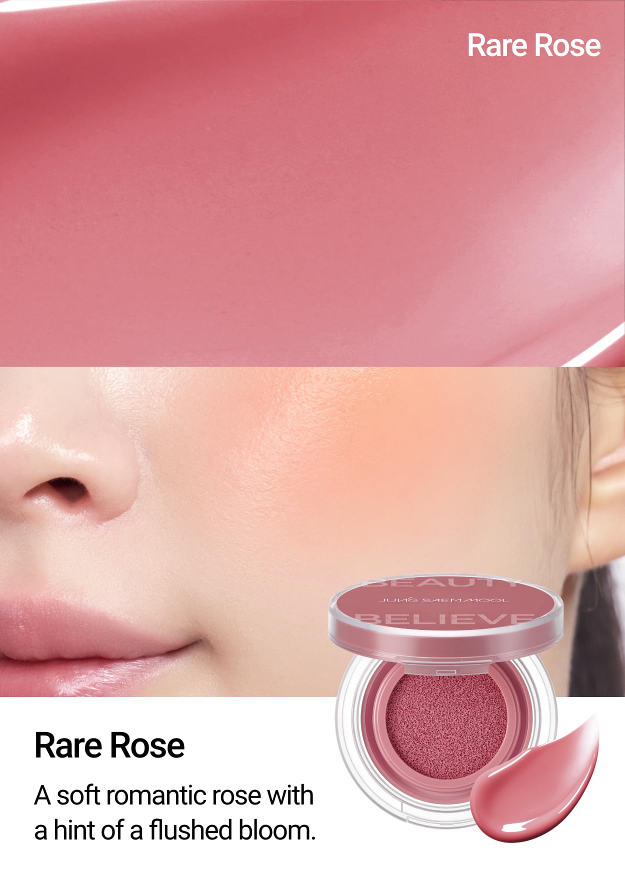 JUNGSAEMMOOL Artist Cushion Blush Rare Rose – Hydrating, Lightweight Dewy Cheeks