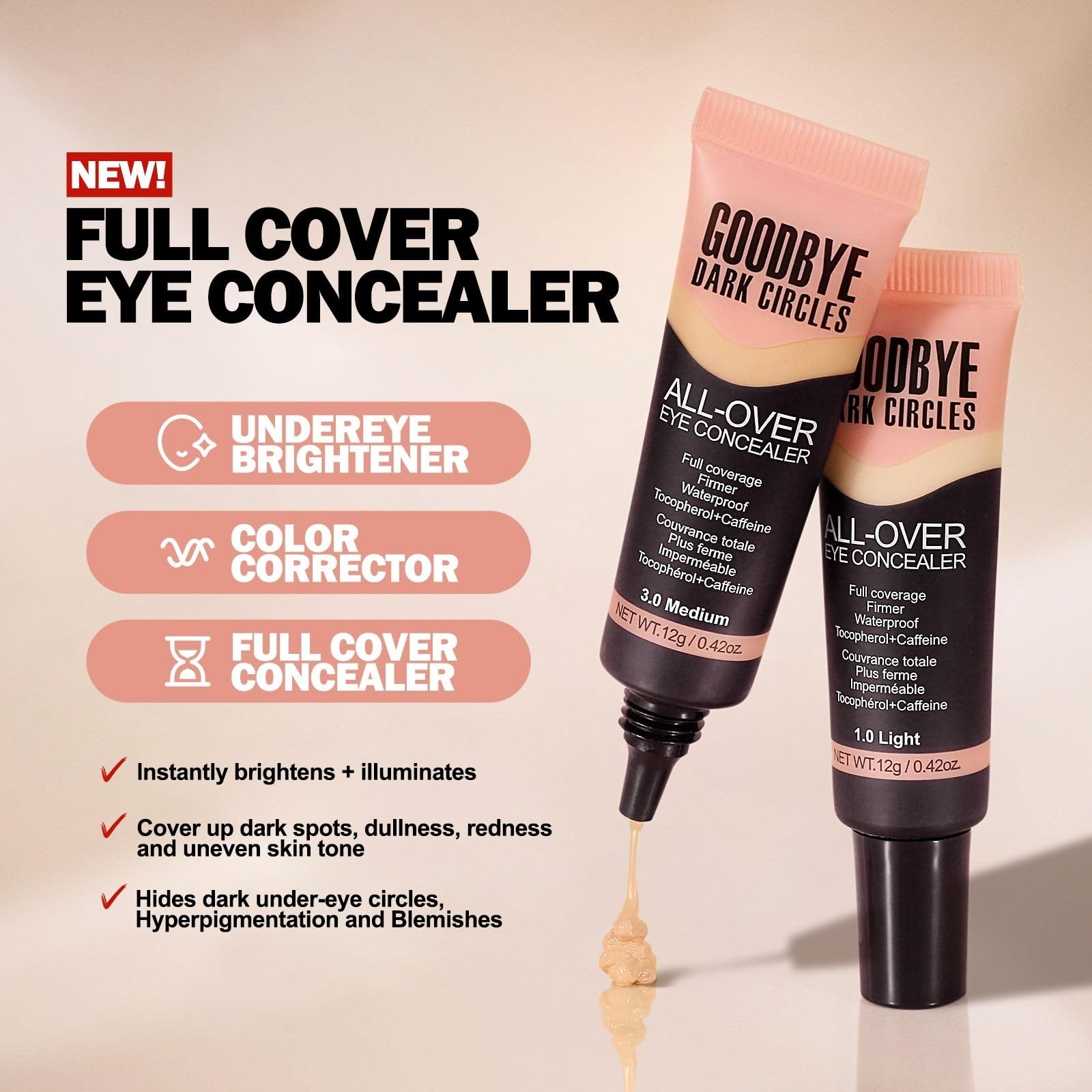 Junhe Liquid Concealer 01 Light – Full Coverage, Waterproof, Long-Lasting