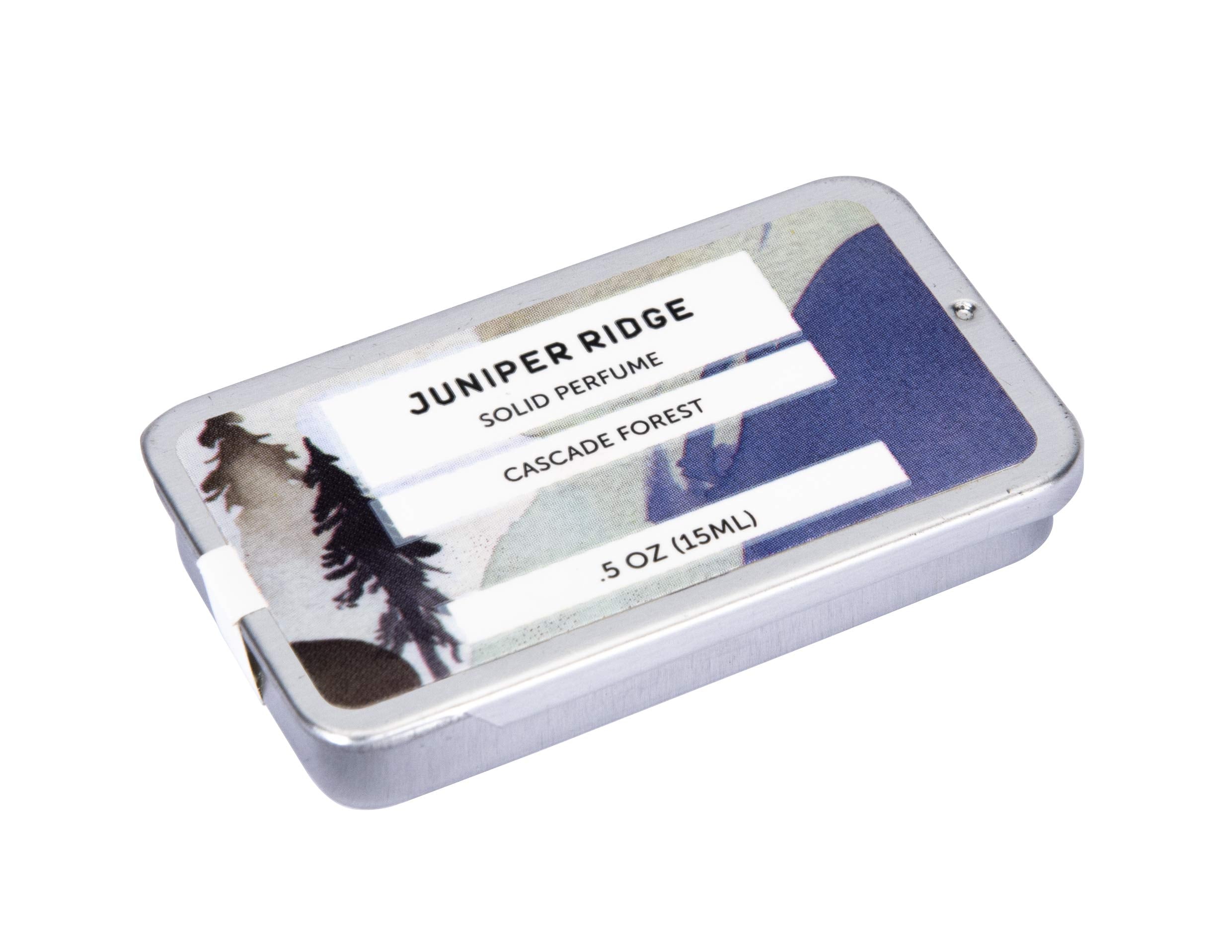 JUNIPER RIDGE Cascade Forest Solid Perfume – Unisex, Travel-Friendly, 0.5 oz Tin