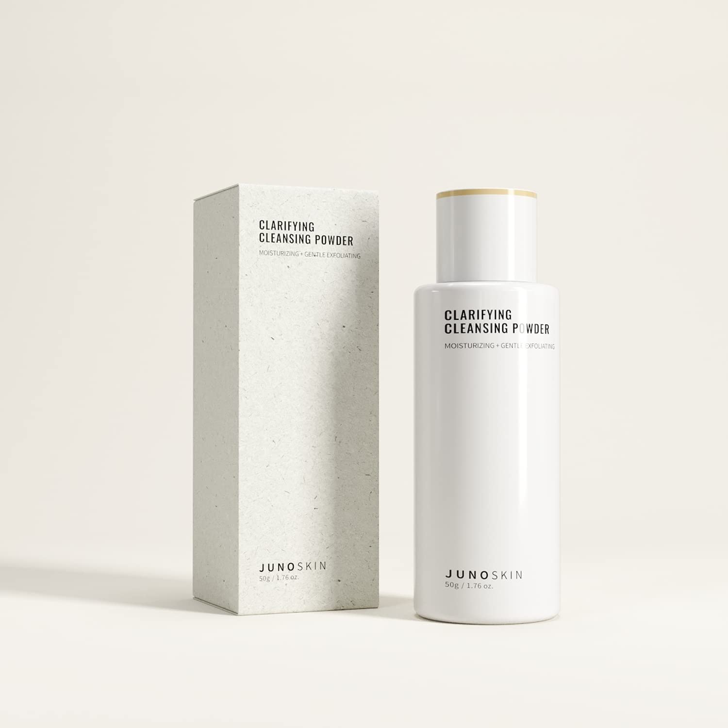 JUNO & Co. Cleansing Powder — Powder-to-Foam Exfoliating Face Cleanser with Hyaluronic Acid, Rice Extract & Papain, 50 g