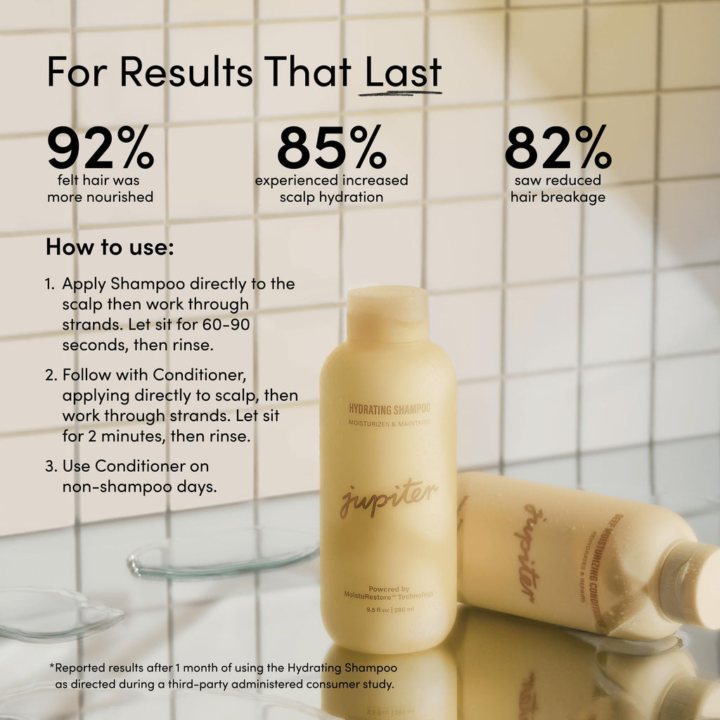 Jupiter Hydrating Shampoo & Conditioner Set – Daily Moisture, Color-Safe, Sulfate-Free (9.5 fl oz each)