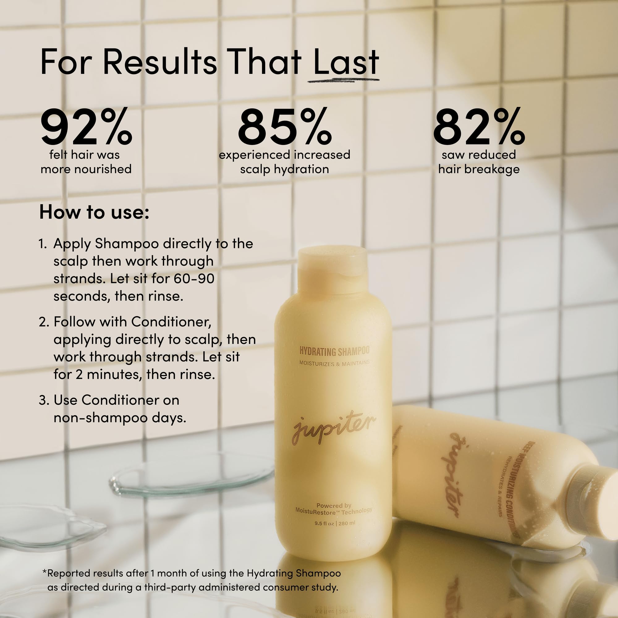 Jupiter Hydrating Shampoo & Conditioner Set – Daily Moisture, Color-Safe, Sulfate-Free (9.5 fl oz each)