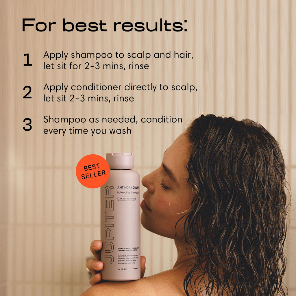 Jupiter Anti Dandruff Shampoo & Conditioner for Scalp Health - Color-Safe & Sulfate-Free