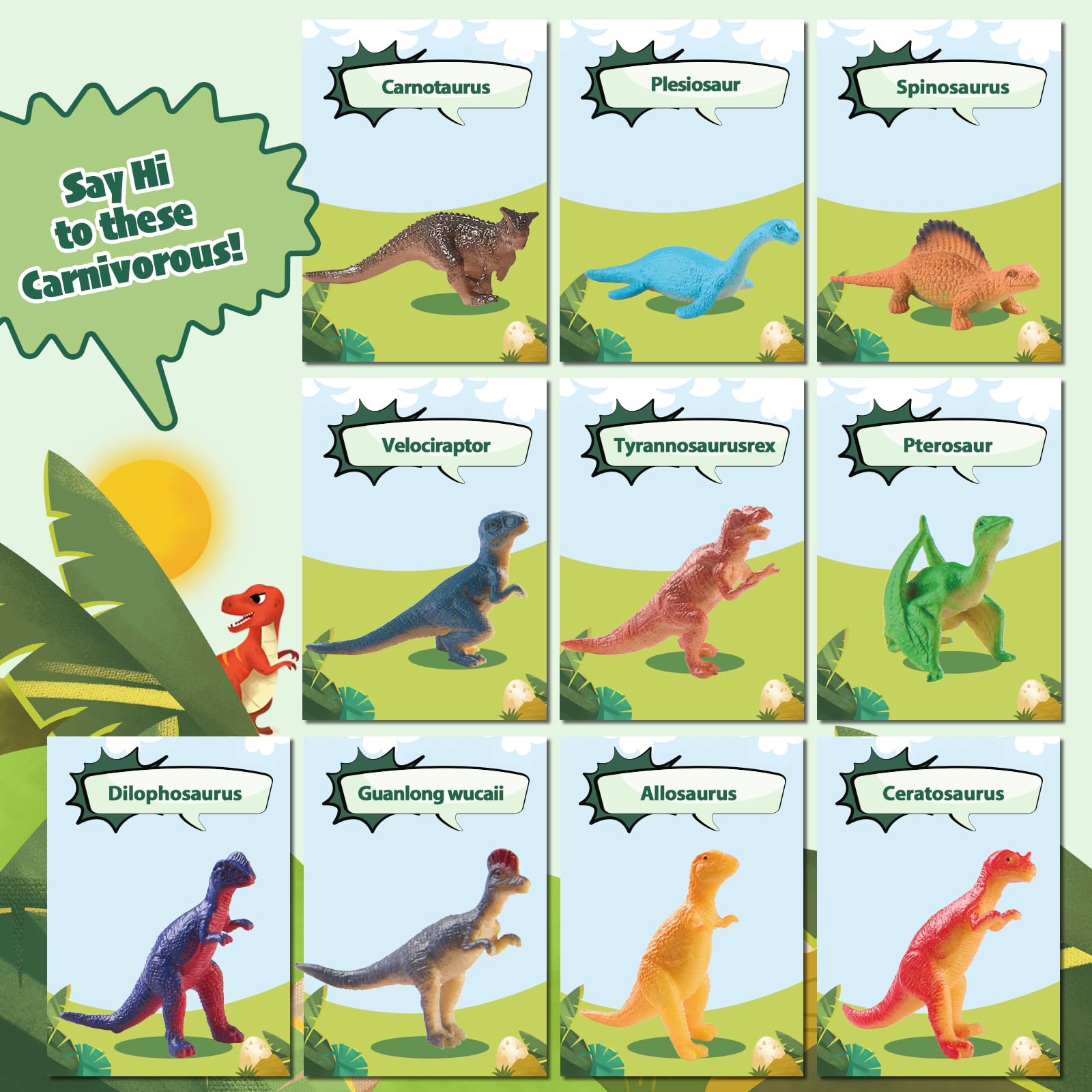 JuraFizz Dinosaur Bath Bombs - 10 Pack with Surprises Inside for Safe Colorful Bath Fun