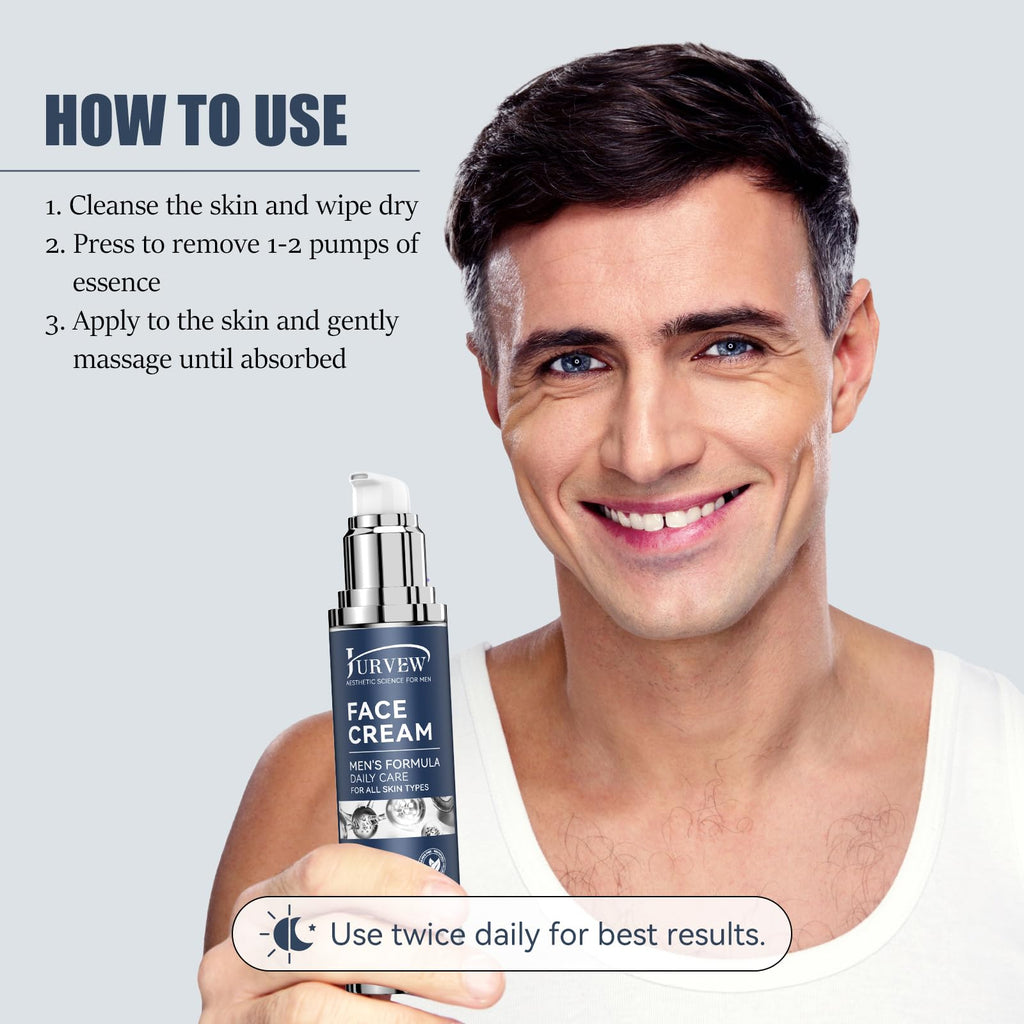 JURVEW 6-in-1 Face Cream for Men – Hyaluronic Acid & Niacinamide, Daily Hydration
