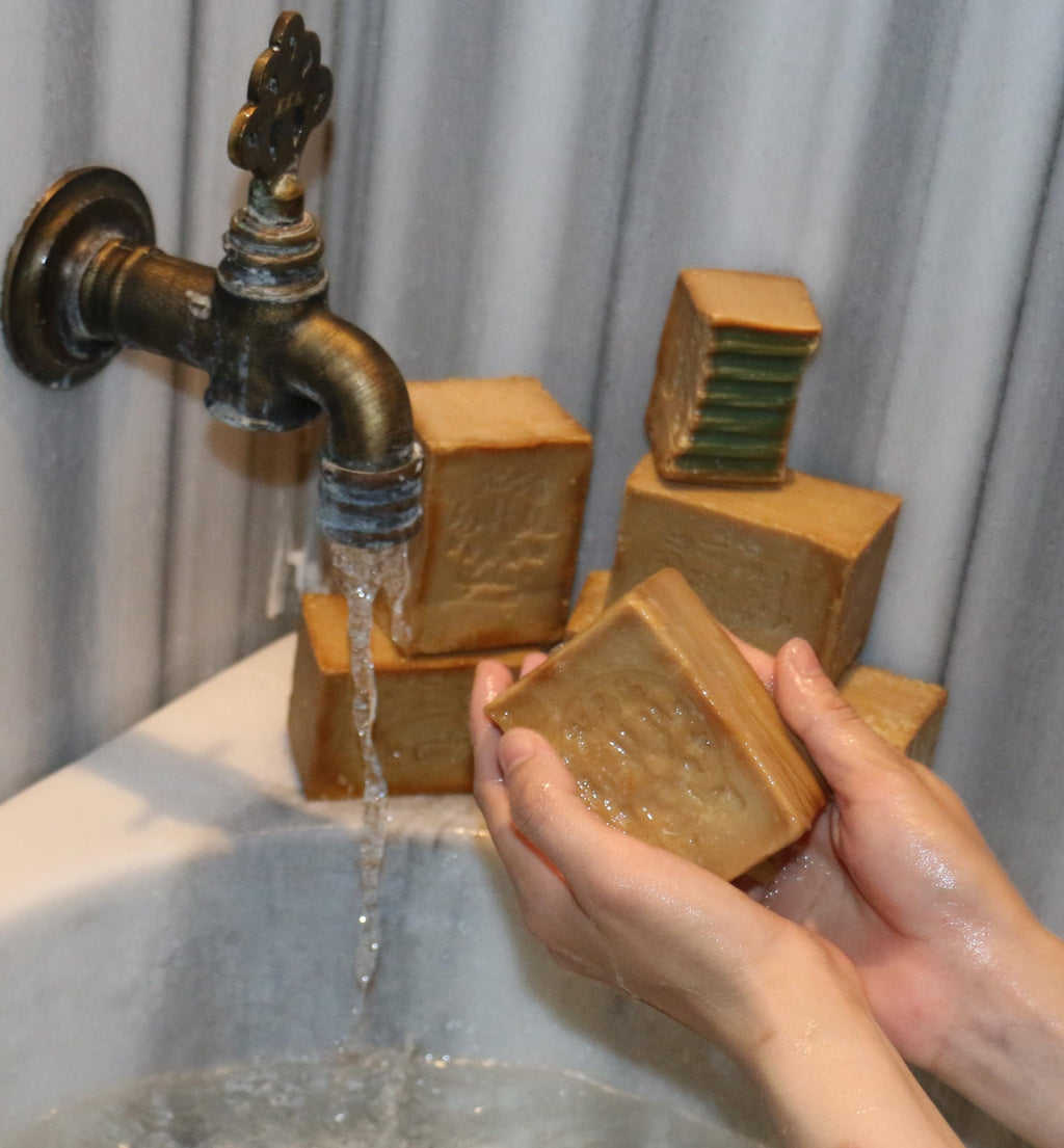 JUSIZA Aleppo Soap - 2 Pack (7 oz each) Laurel Oil & Olive Oil - Traditional, Natural, Vegan, Handmade