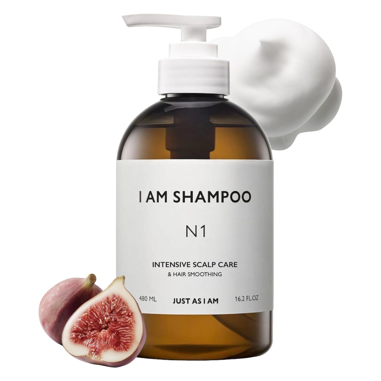 JUST AS I AM Shampoo N1 – Squalane Moisturizing Shampoo, 16.2 fl oz | Balanced Scalp & Soft Hair