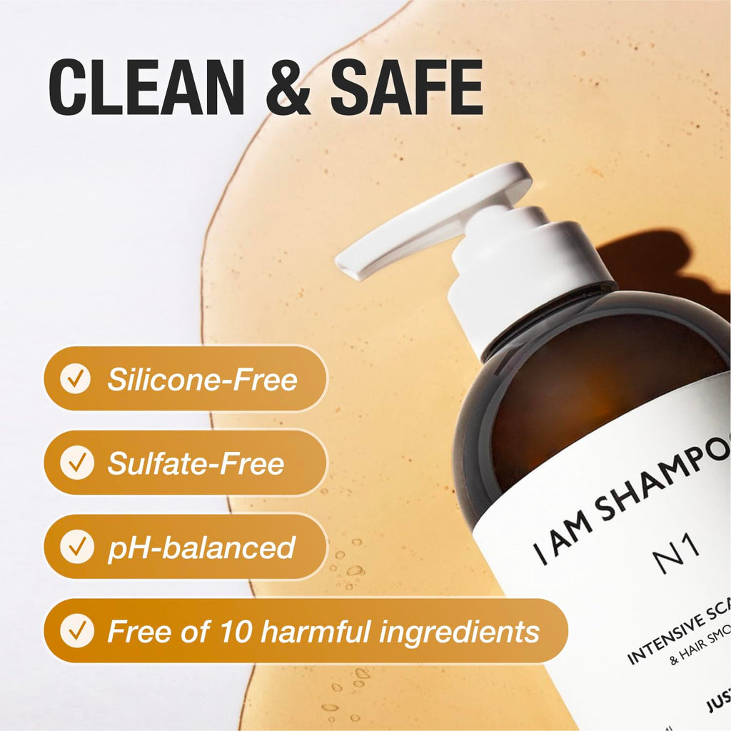 JUST AS I AM Shampoo N1 – Squalane Moisturizing Shampoo, 16.2 fl oz | Balanced Scalp & Soft Hair