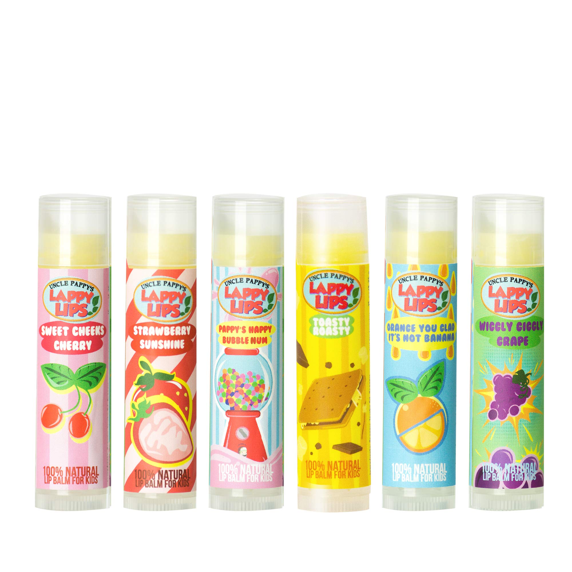 Just Bee Lappy Lips Organic Lip Balm for Kids – 6 Flavors, 100% Natural, Made in USA