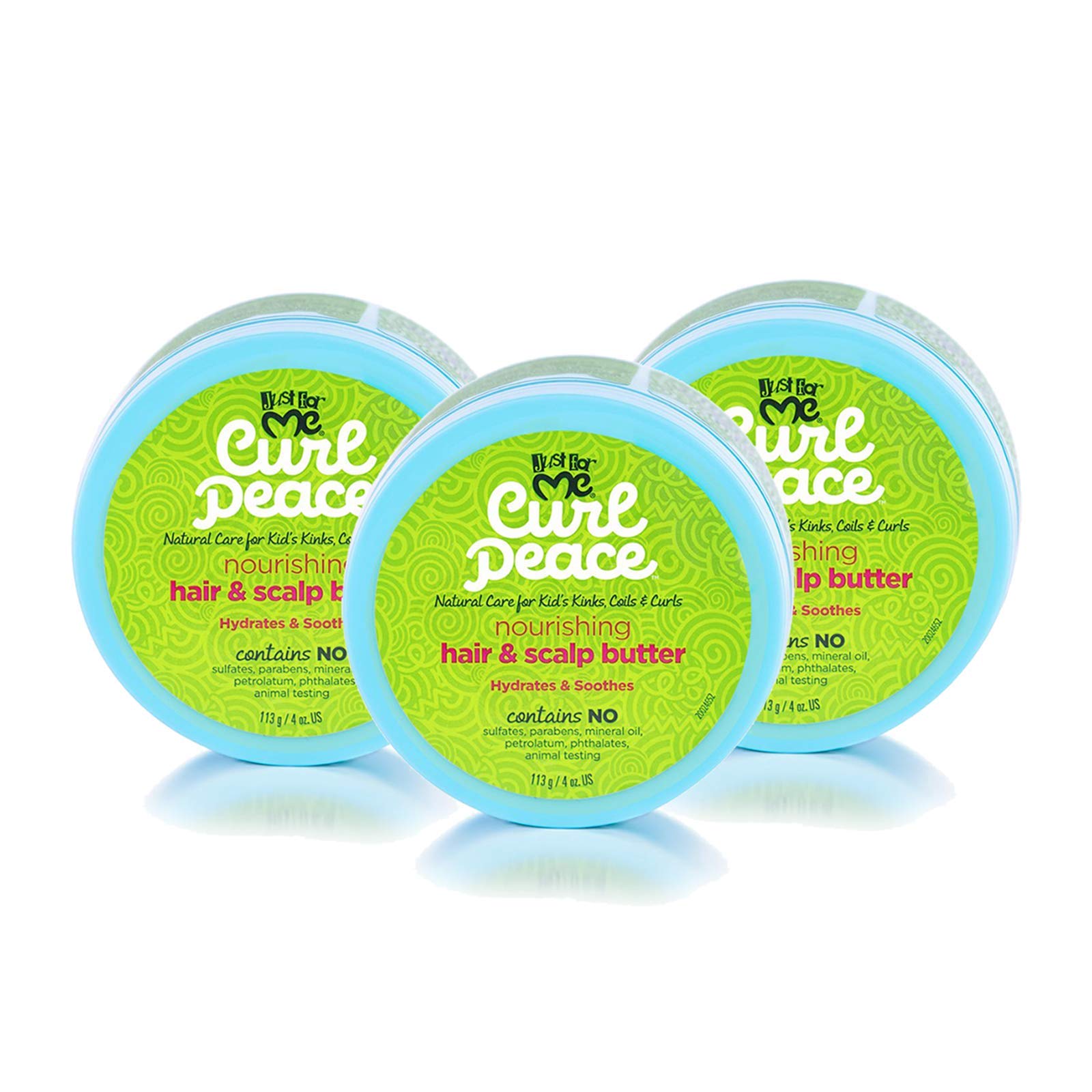 Just For Me Curl Peace Nourishing Hair & Scalp Butter (3 Pack) – Hydrates, Soothes & Protects Curls