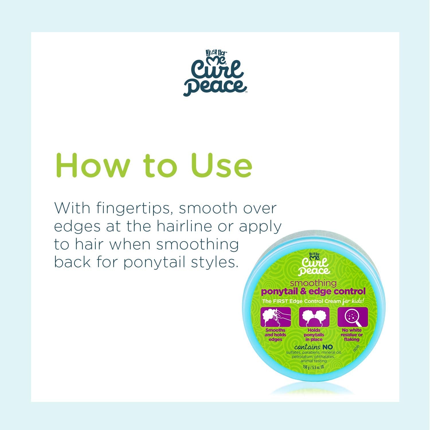 Just For Me Curl Peace Smoothing Ponytail & Edge Control (3 Pack) | Flaxseed, Avocado & Castor Oils