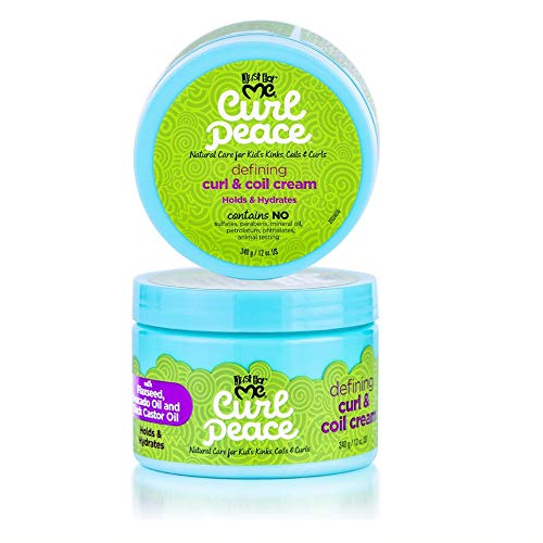 Just For Me Curl Peace Defining Curl & Coil Cream (3 Pack) – Holds & Hydrates with Flaxseed, Avocado & Castor Oil