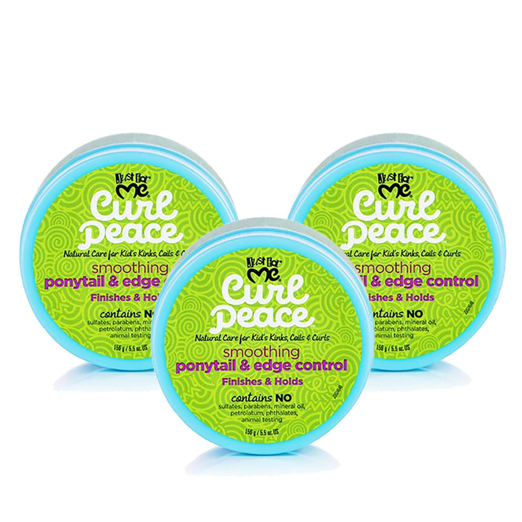 Just For Me Curl Peace Smoothing Ponytail & Edge Control (3 Pack) | Flaxseed, Avocado & Castor Oils