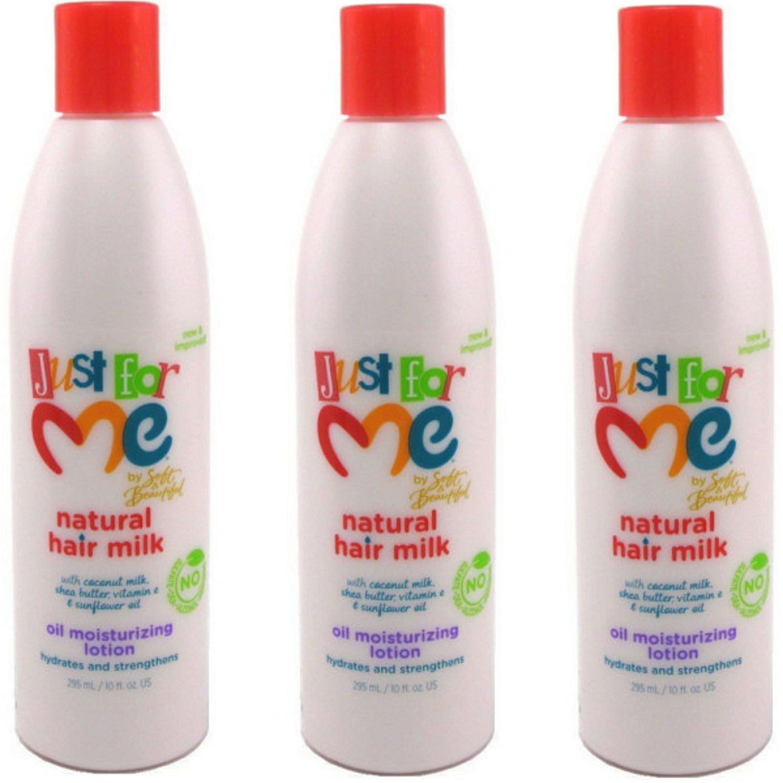 Just For Me Hair Milk Oil Moisturizing Lotion 10oz Pack of 3 | Hydrates & Strengthens All Hair Textures